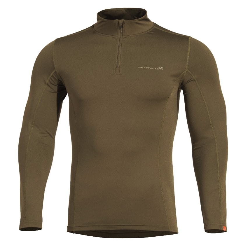 Pentagon Pindos 1/2 ZIP Thermoactive T-shirt - Olive