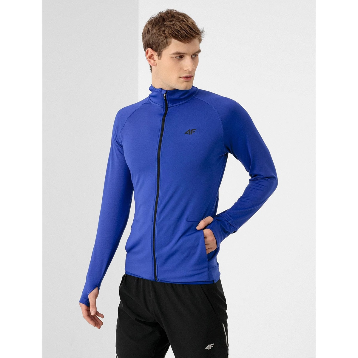 4F Men's Running Sweatshirt L21 BLMF010 - Cobalt Blue