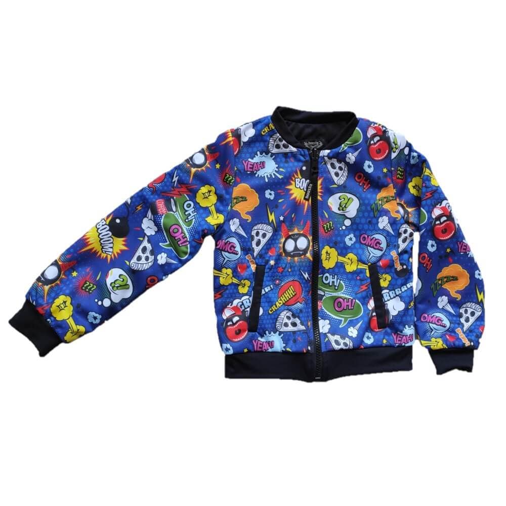 Haasta Reversible Kids Jacket - Comics/Black