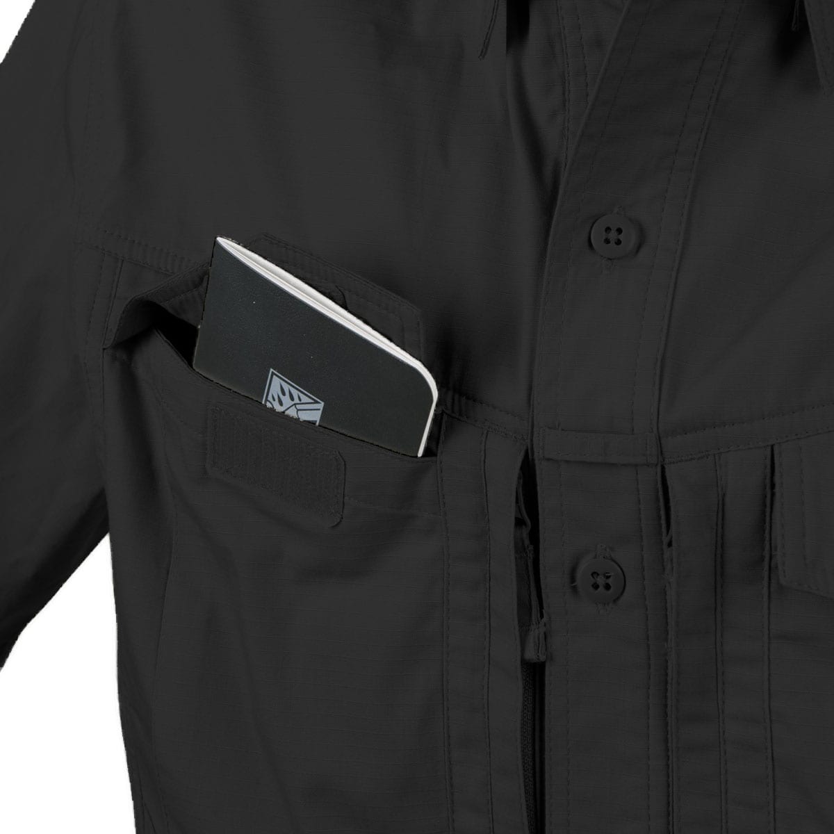 Helikon Defender Mk2 PolyCotton Ripstop Long Sleeve Shirt - Black