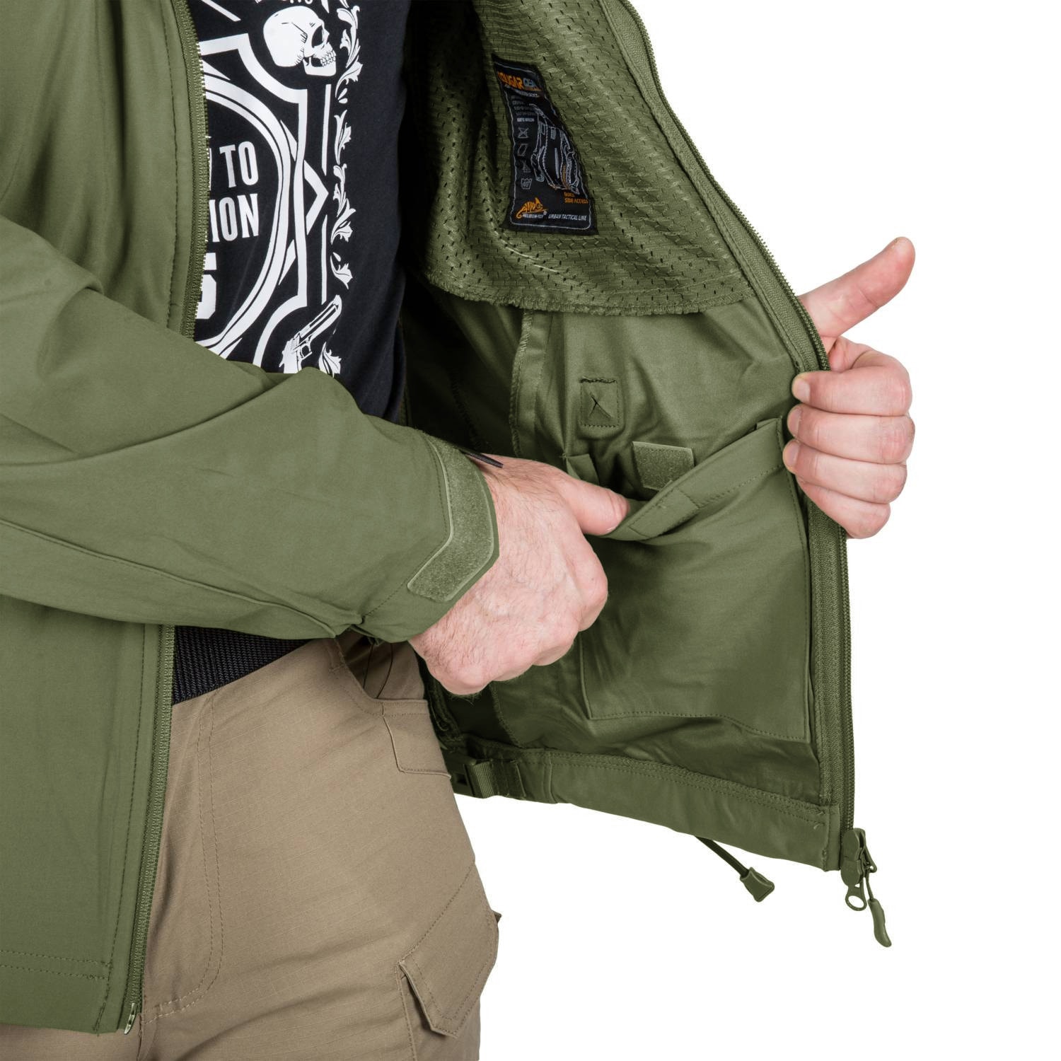 Helikon Cougar Softshell Windblocker QSA HID Jacket - Olive Green