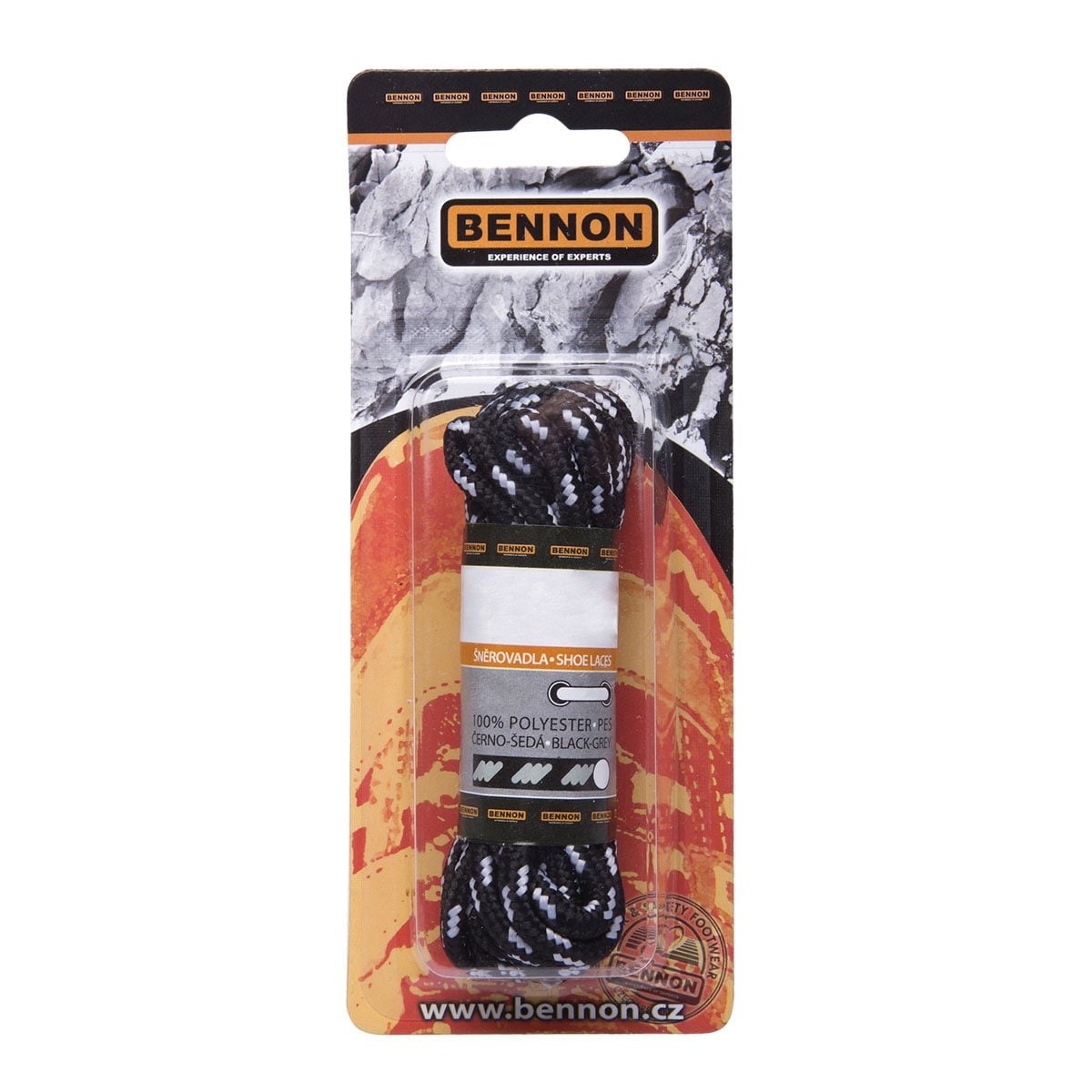 Bennon Shoelaces - Black/Grey