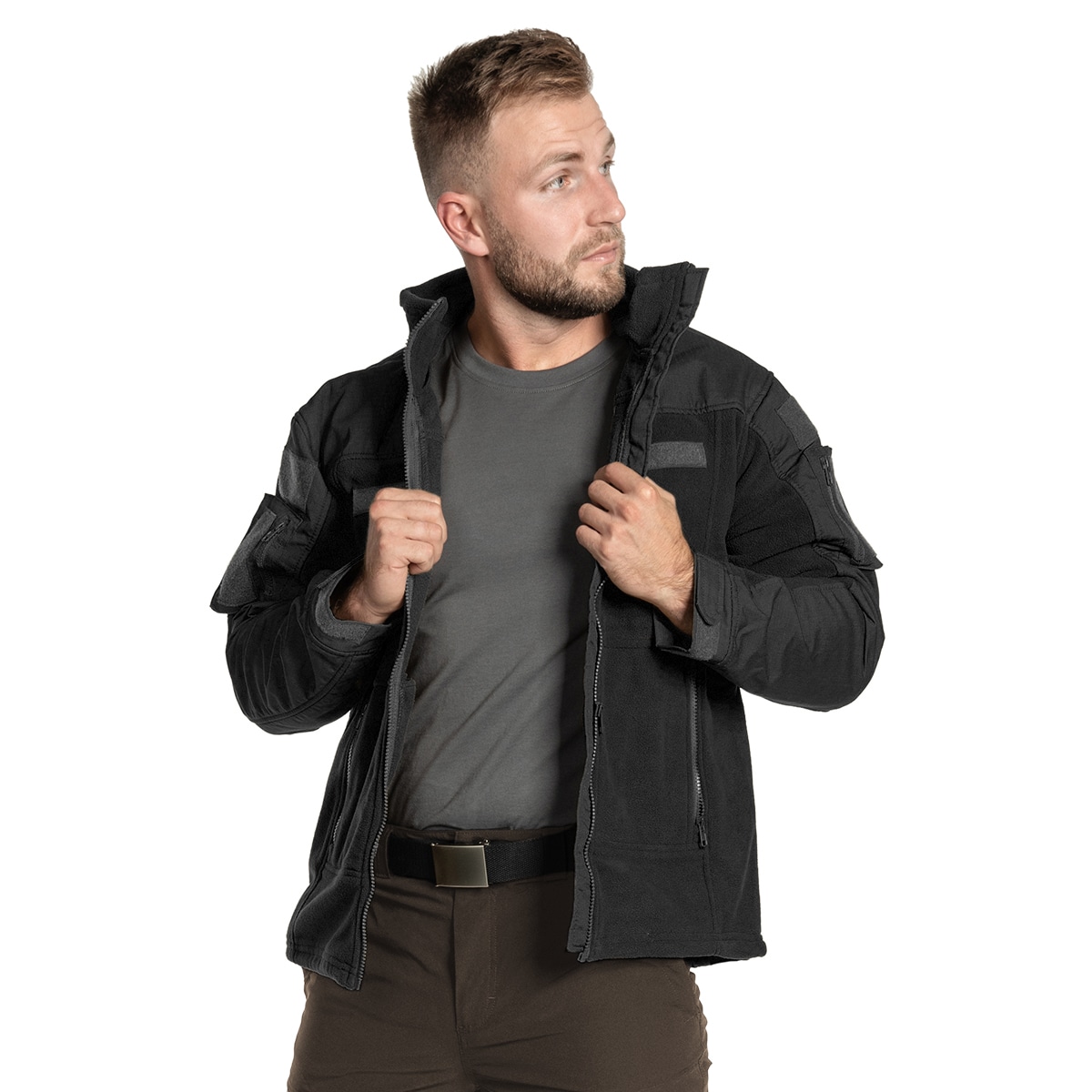 MFH Combat Fleece Jacket - Black