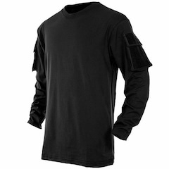 MFH Long Sleeve T-shirt with Pockets - Black
