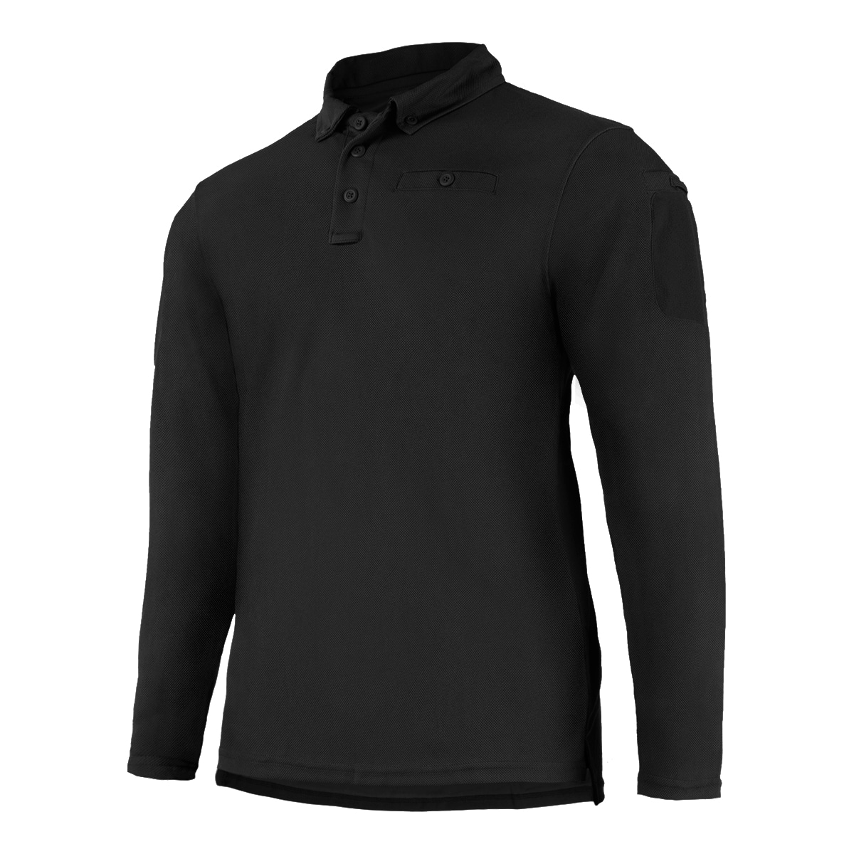 Mil-Tec Tactical Quickdry Long Sleeve Polo Shirt - Black