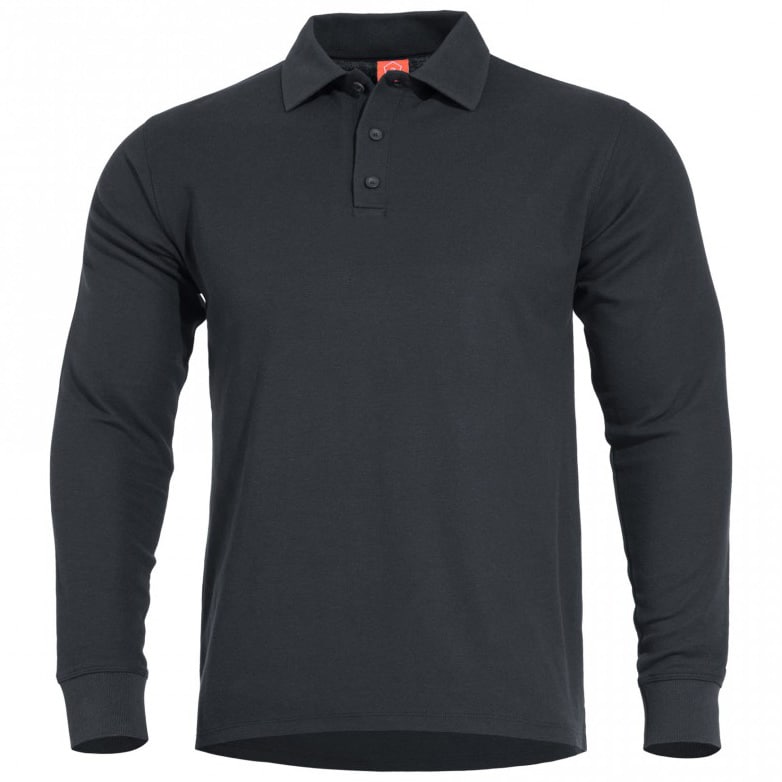 Pentagon Aniketos Long Sleeve Polo Shirt - Black