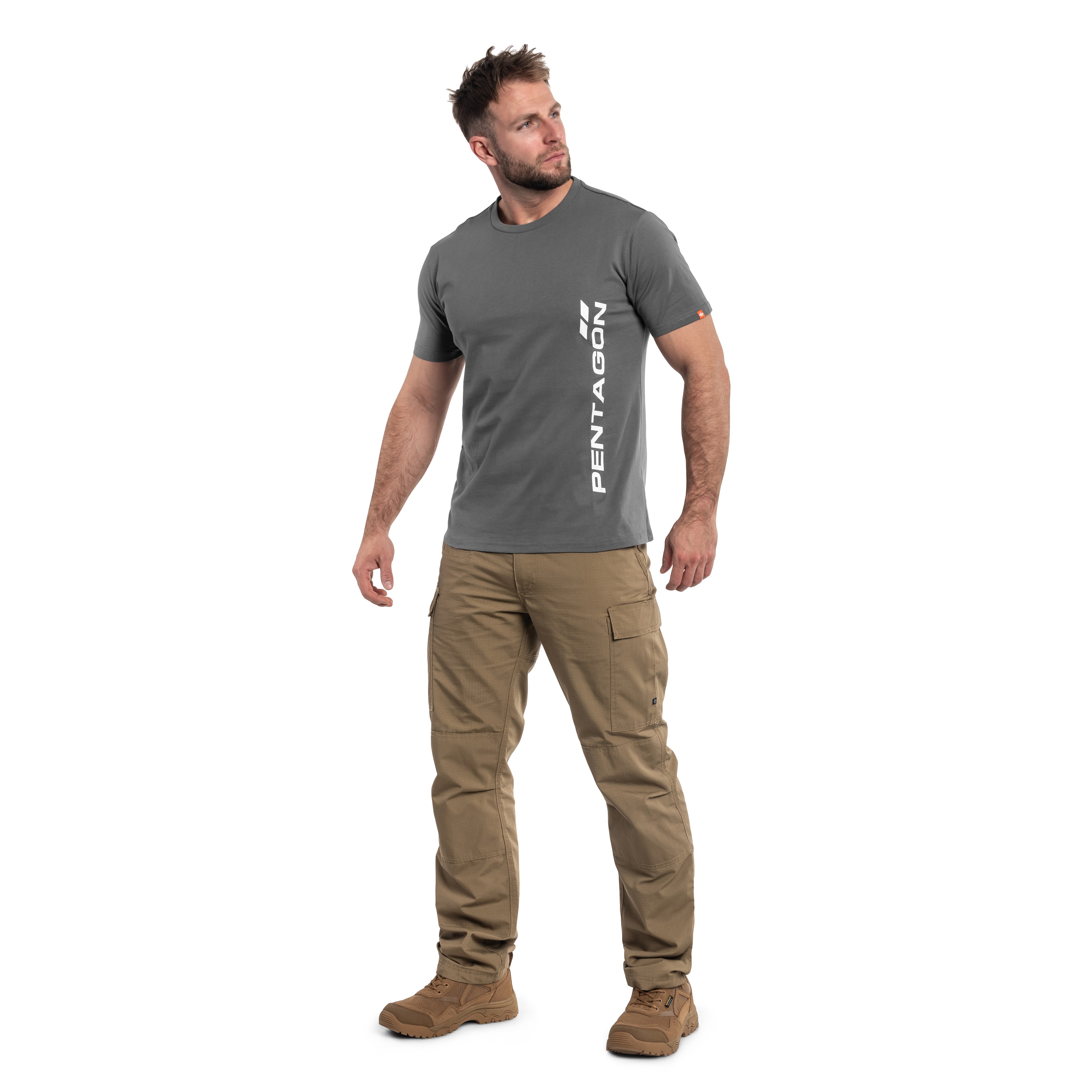 Pentagon Vertical T-shirt - Wolf Grey