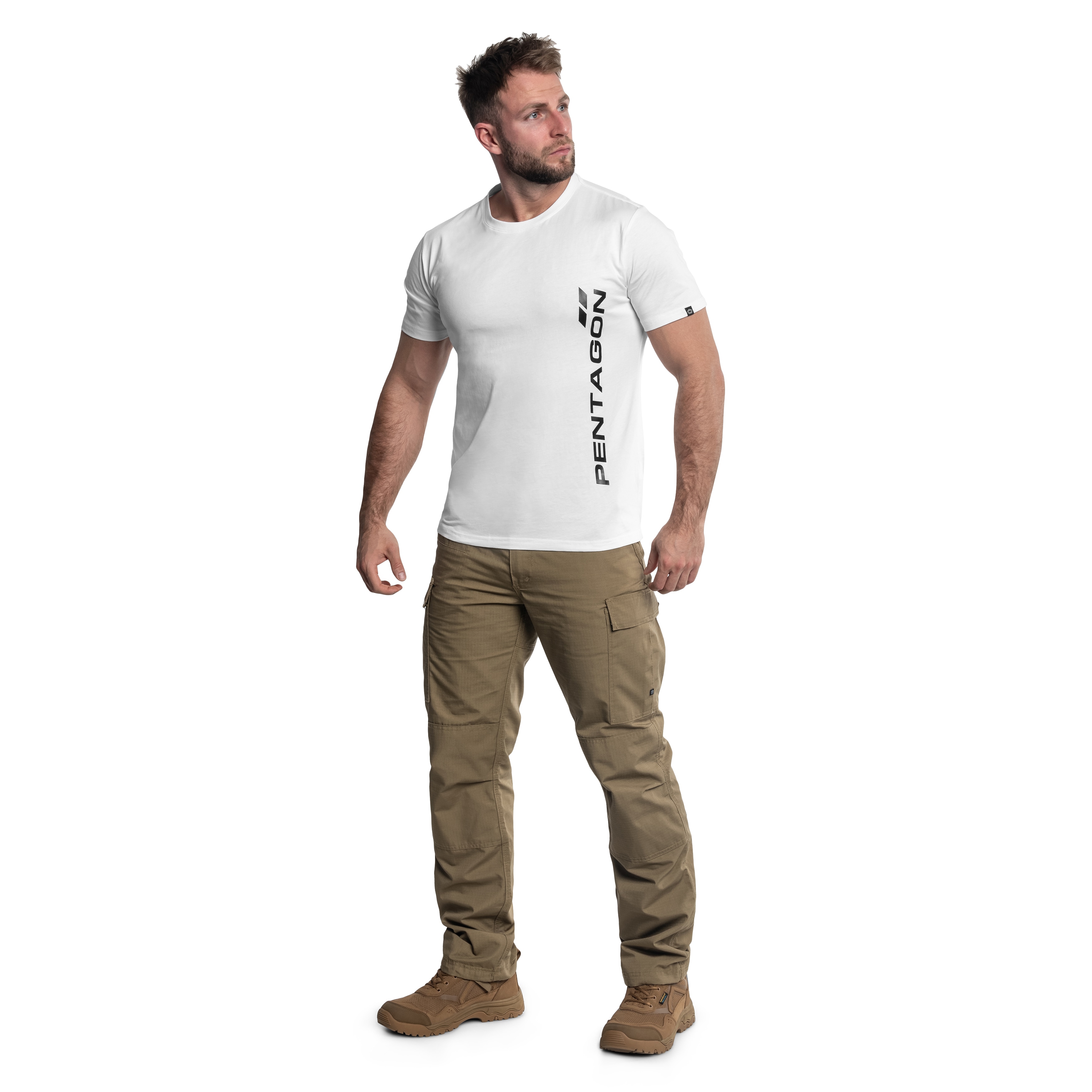 Pentagon Vertical T-shirt - White