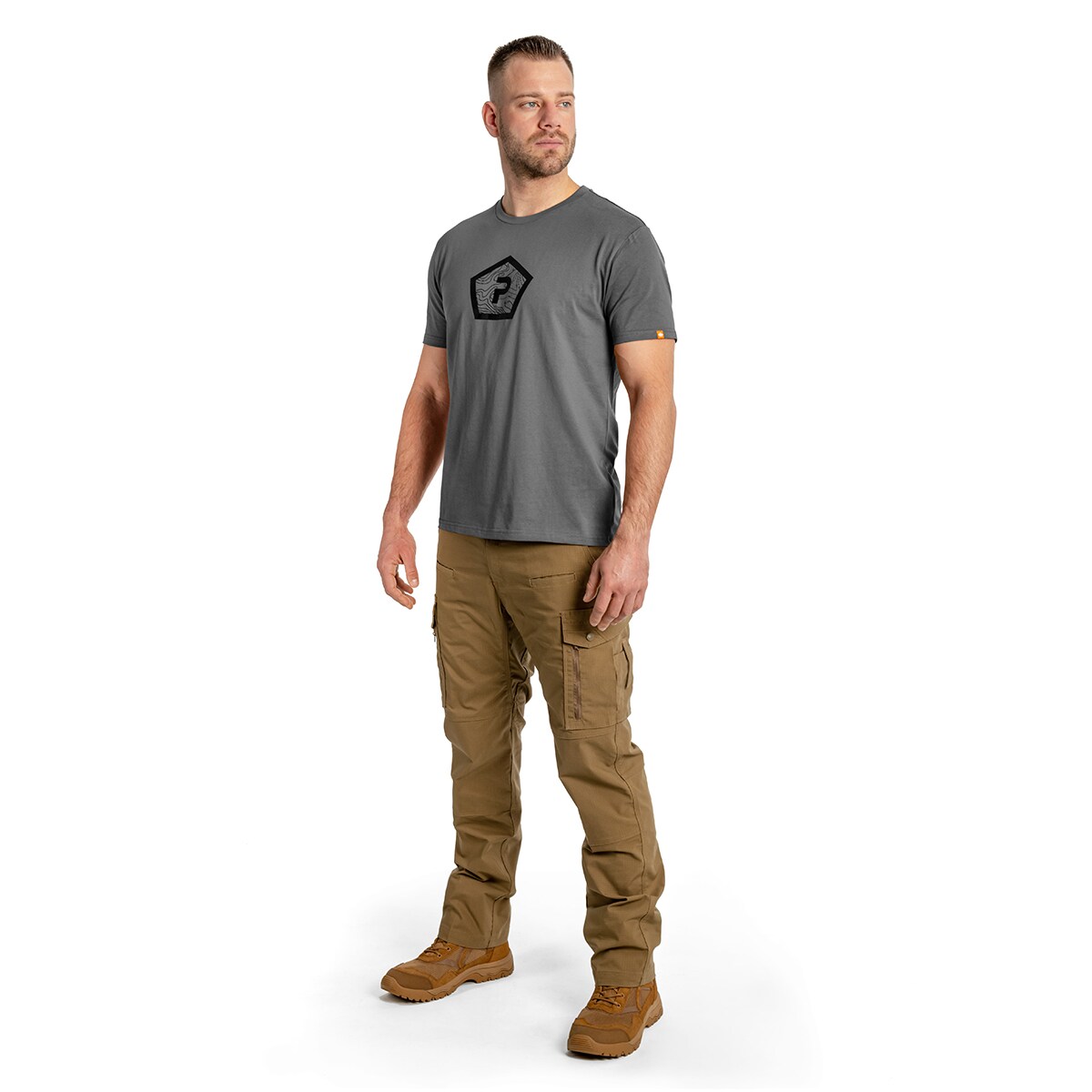 Pentagon Shape T-Shirt - Wolf Grey