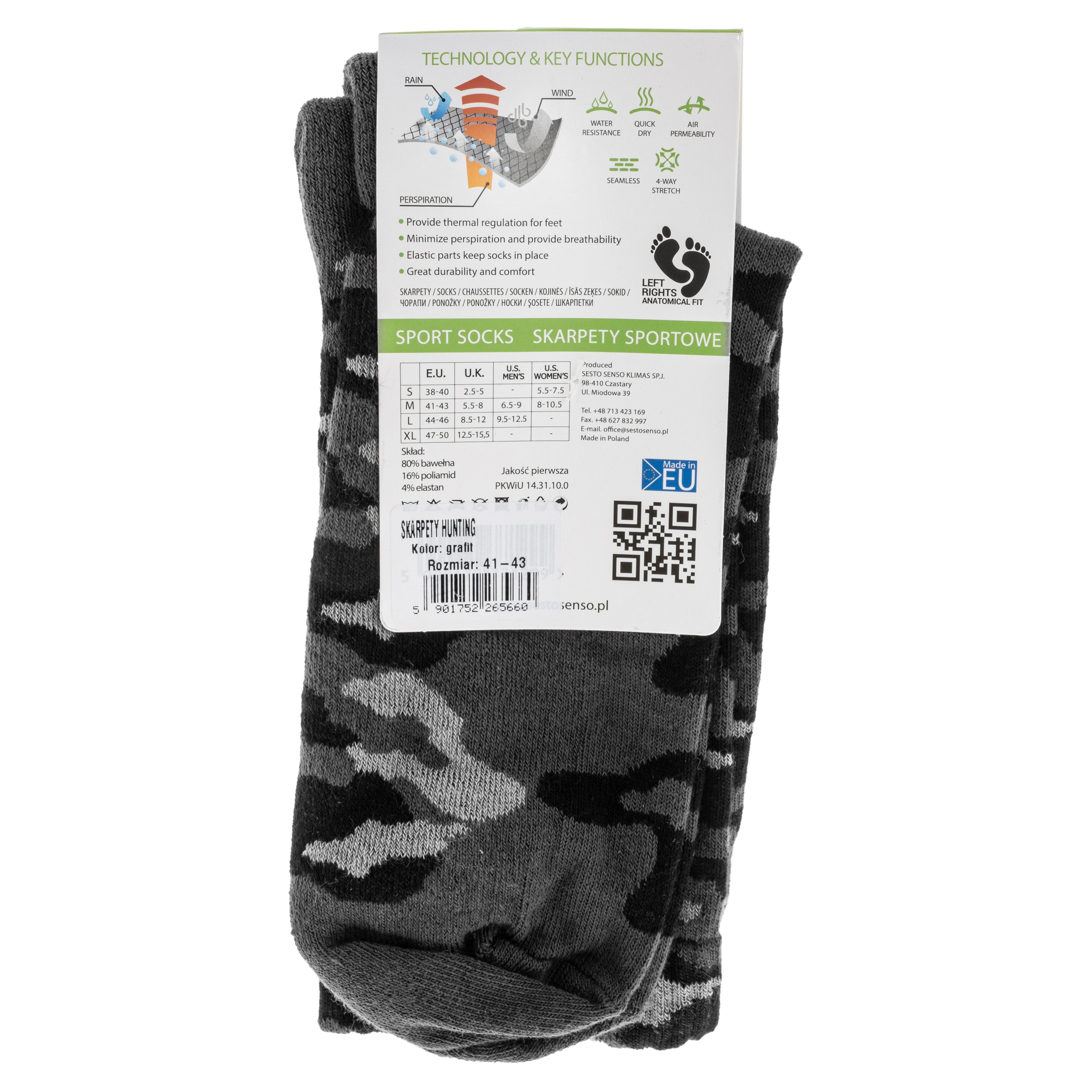 Sesto Senso Hunting Socks - Graphite