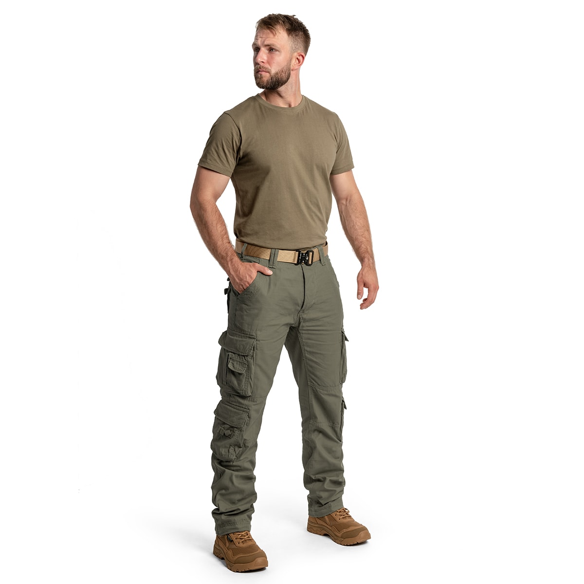 Brandit Pure Slim Fit Housut - Olive
