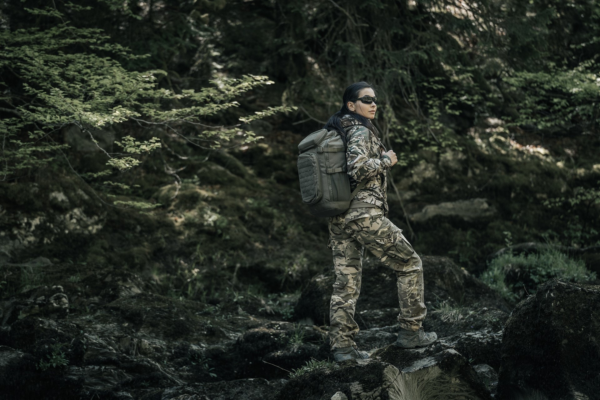 Highlander Forces Elite Rip-Stop Combat Trousers Housut - Arid MC Camo