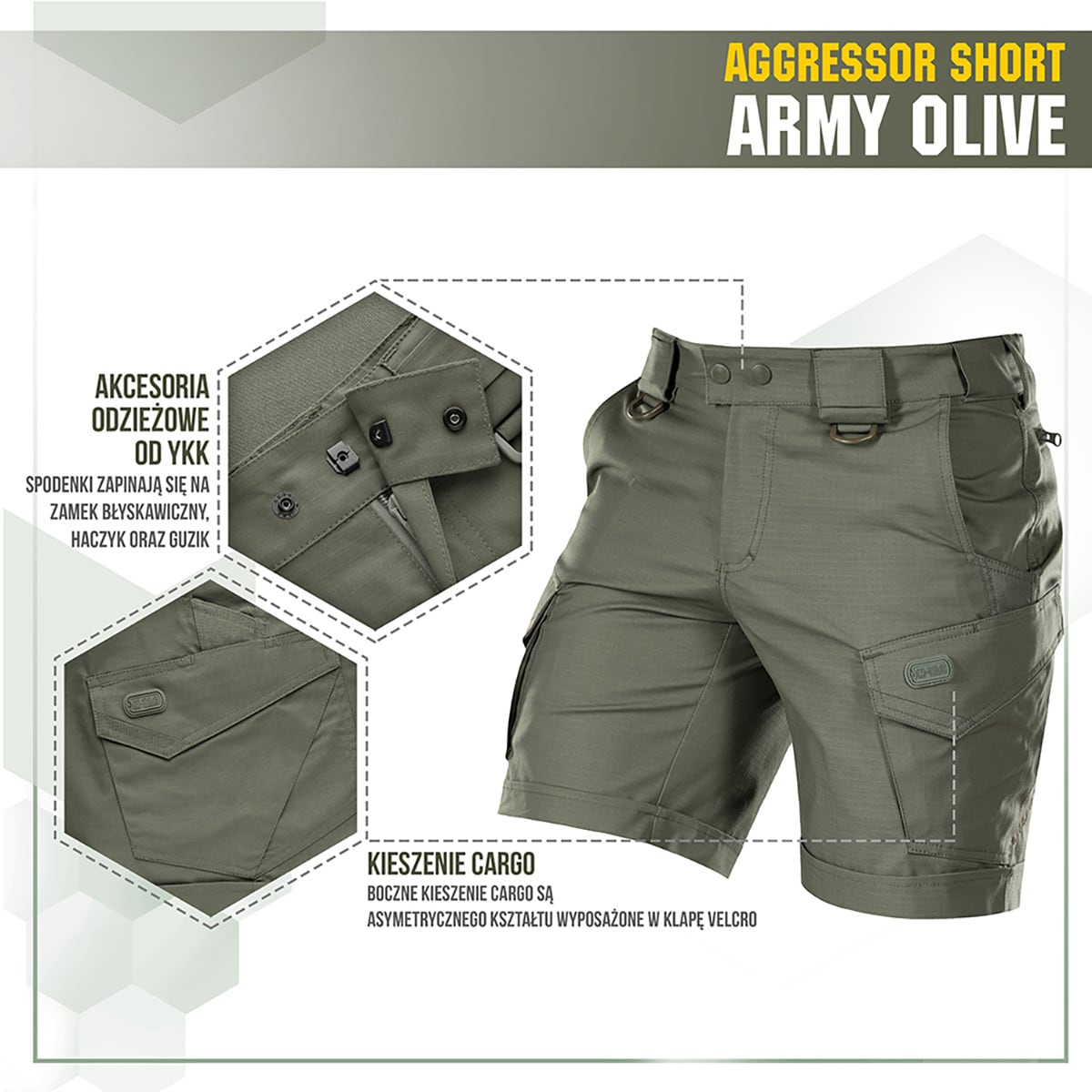 M-Tac Aggressor Short Shorts - Army Olive