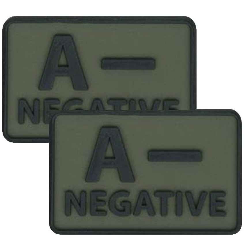 Helikon-Tex PVC-embleemi veriryhmä A/Rh- 2 kpl - Olive Green