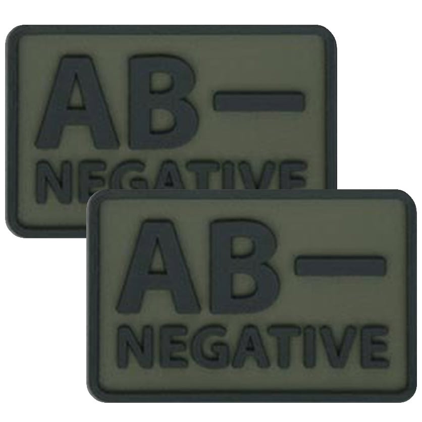 Helikon-Tex PVC-embleemi AB/Rh- veriryhmä - Olive Green - 2 kpl