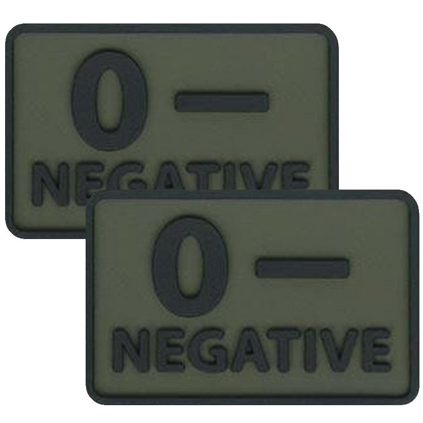 Helikon-Tex PVC-embleemi veriryhmä 0/Rh- 2 kpl - Olive Green