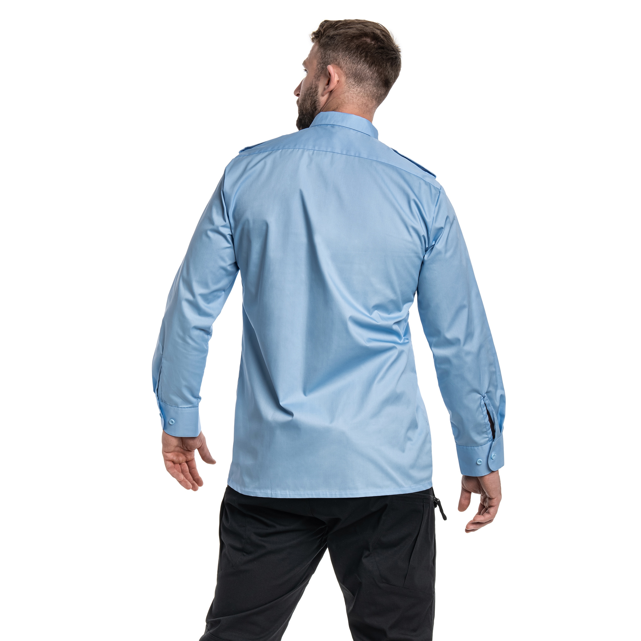 Mil-Tec Service Long Sleeve Shirt Paita - Light Blue