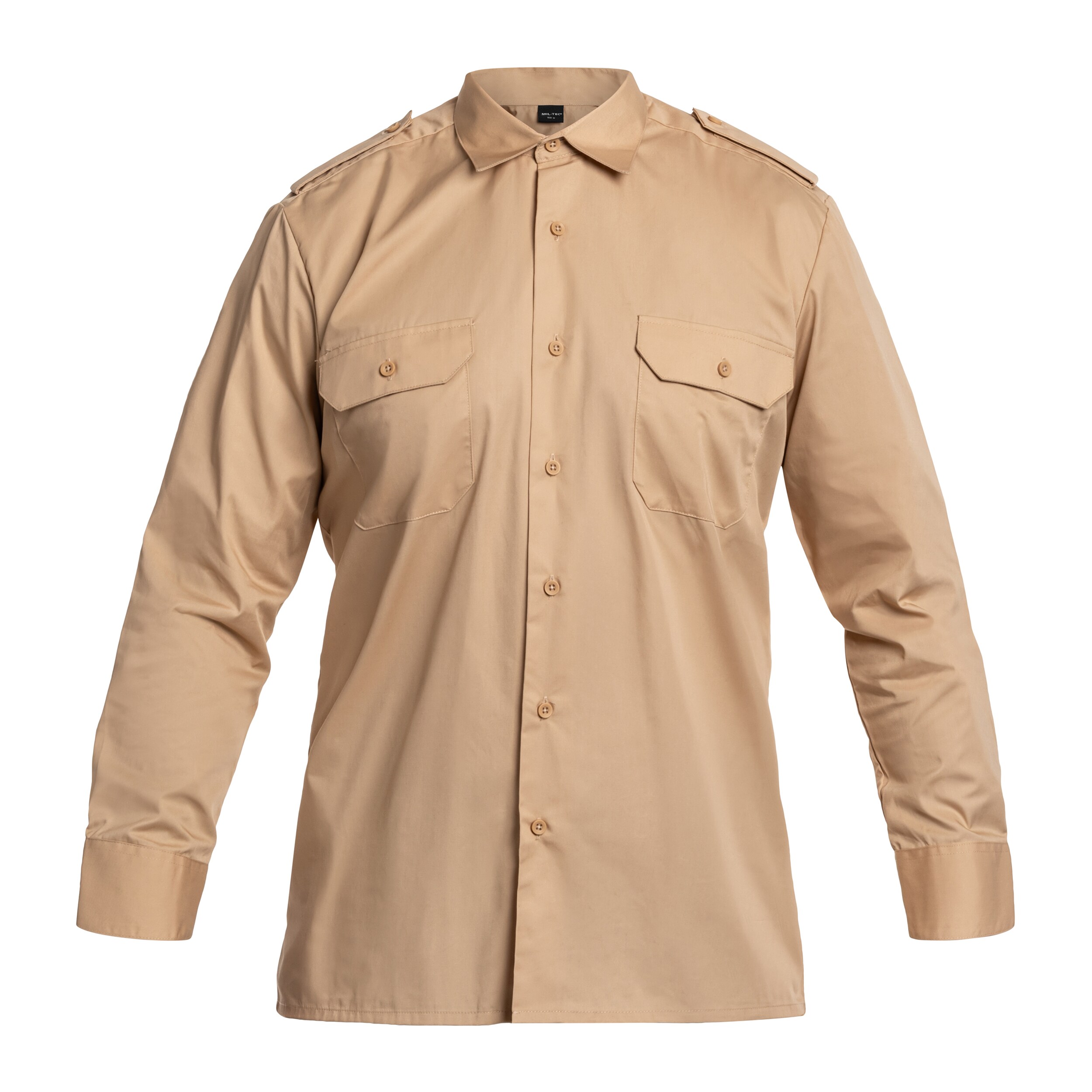 Mil-Tec Service Long Sleeve Shirt paita - Khaki