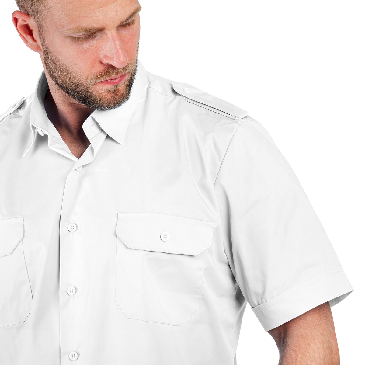 Mil-Tec Service Short Sleeve Shirt paita - White