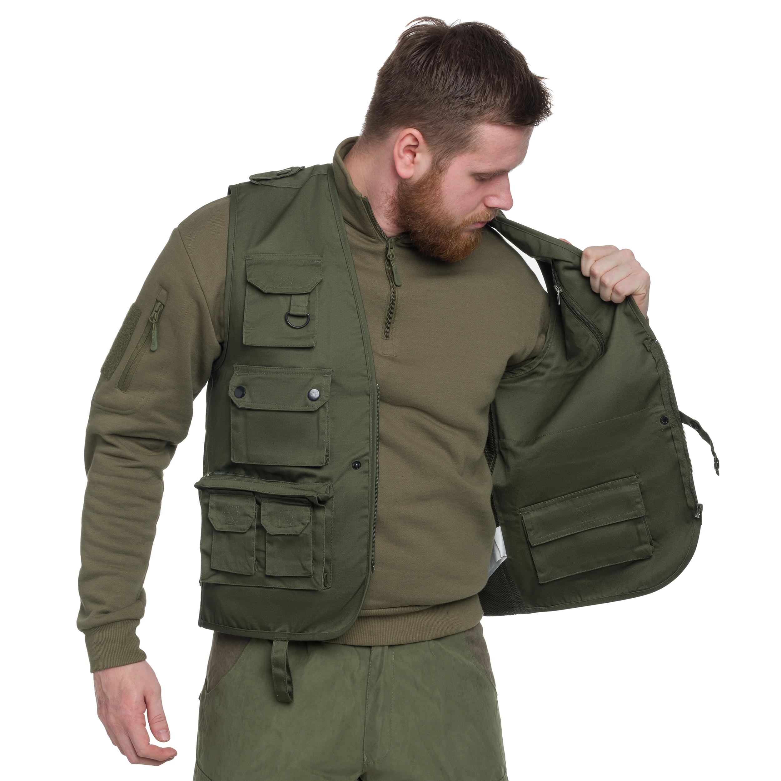 Mil-Tec Hunt & Fishing Mesh Liivi - Olive