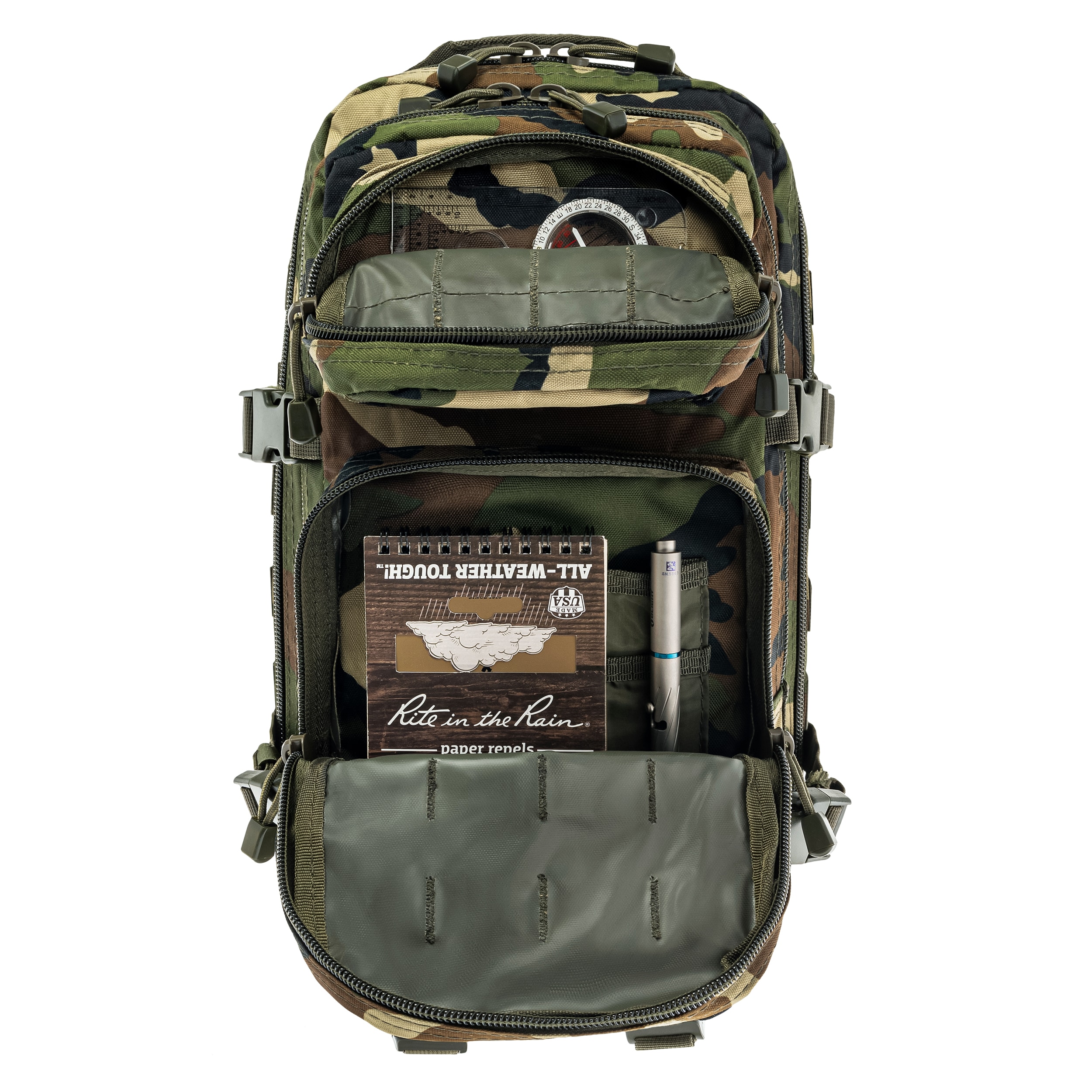 Mil-Tec Assault Pack Small Reppu 20 l - Woodland