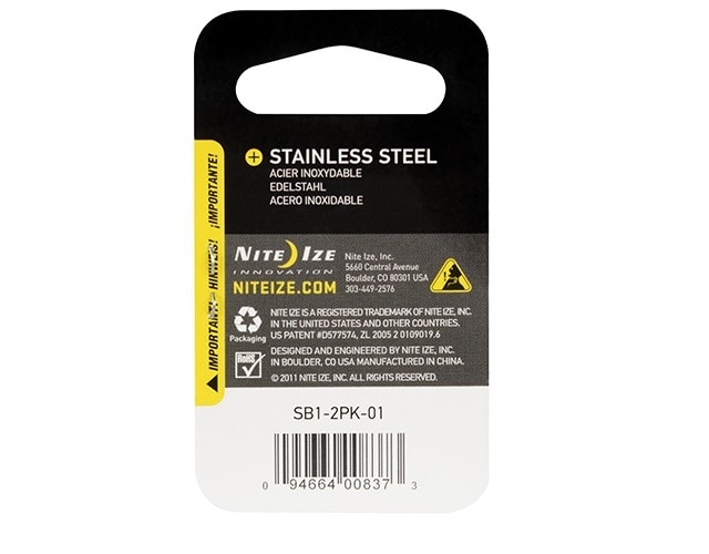 Nite Ize S-Biner 1 Karabiini 2 Pack - Black