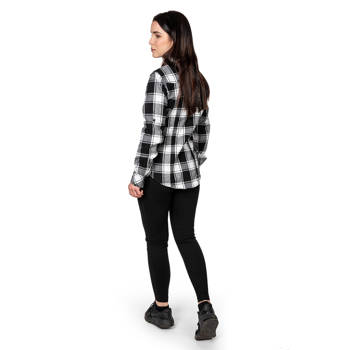 Brandit AMY Naisten Flanellipaita - White/Black