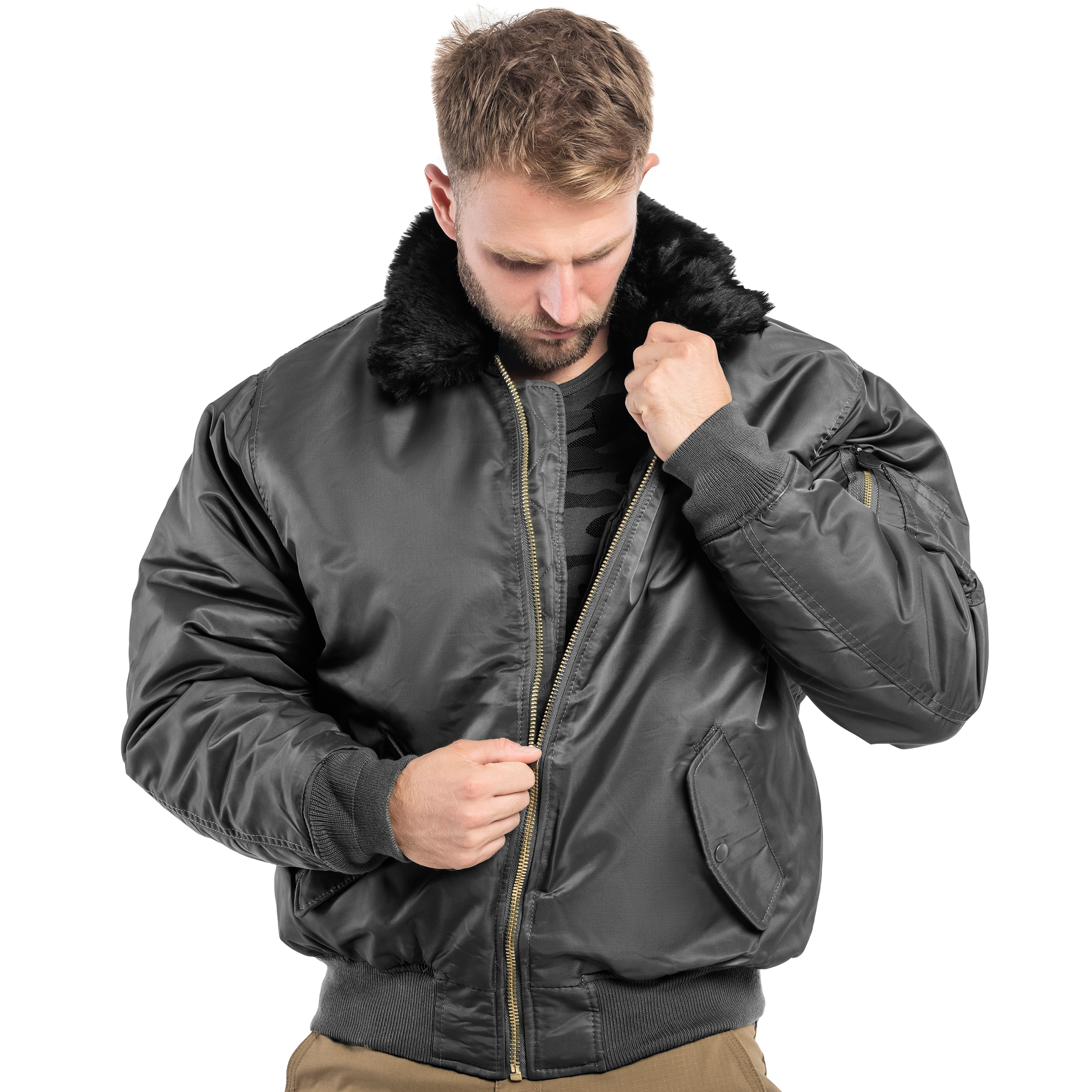Brandit MA2 Fur Collar Takki - Black