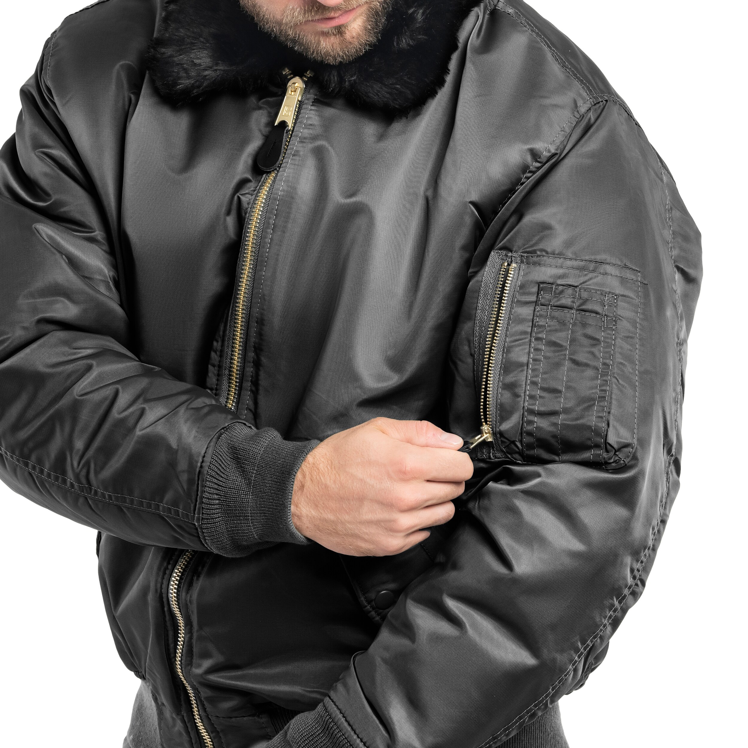 Brandit MA2 Fur Collar Takki - Black