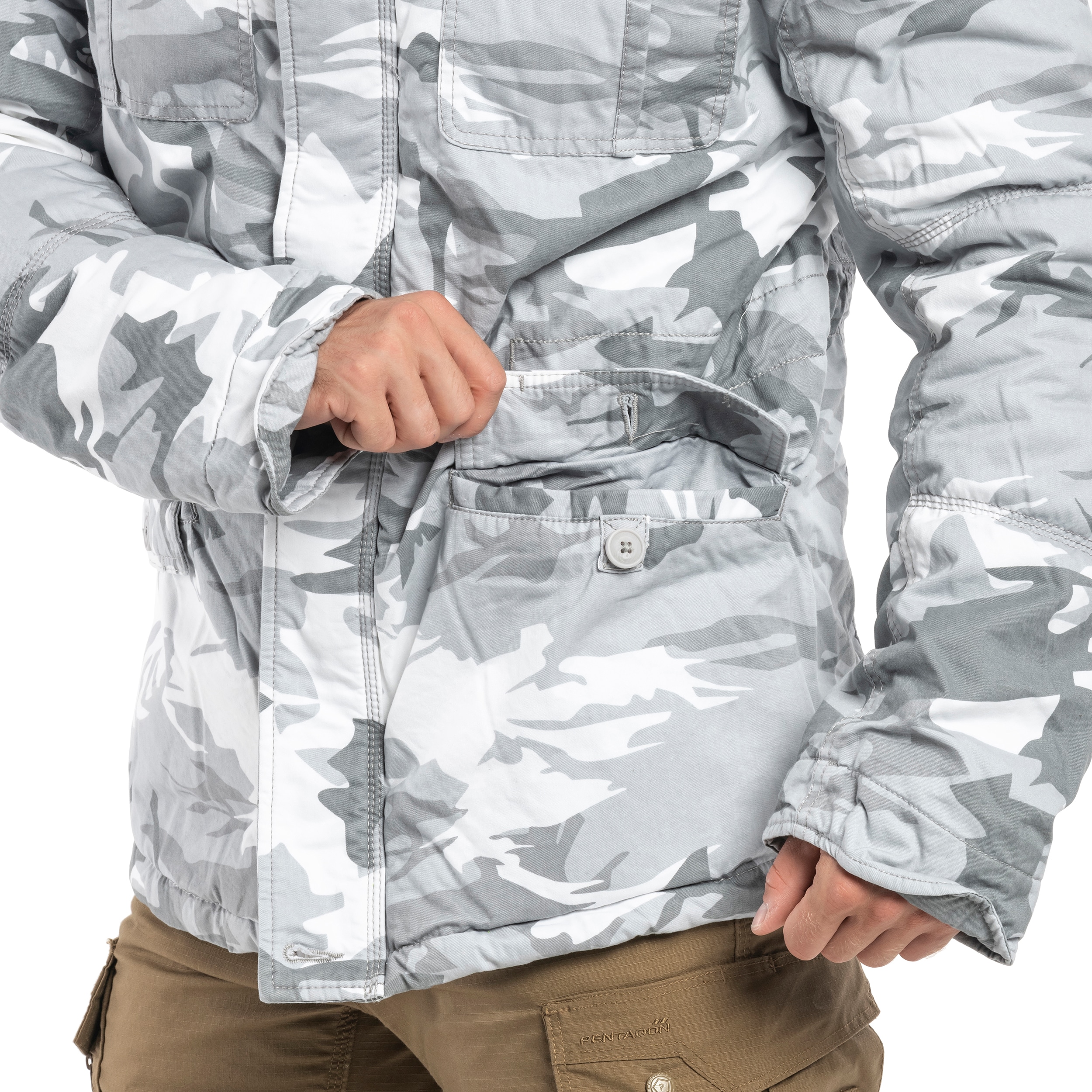 Brandit Britannia Winter Takki - Blizzard Camo