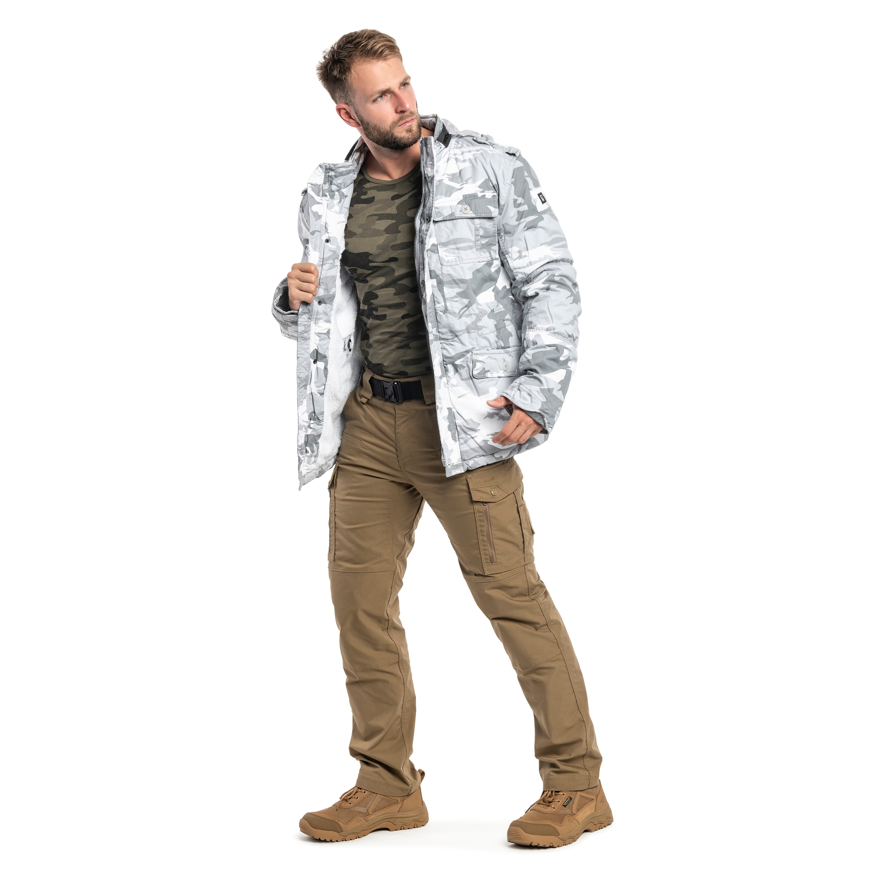 Brandit Britannia Winter Takki - Blizzard Camo