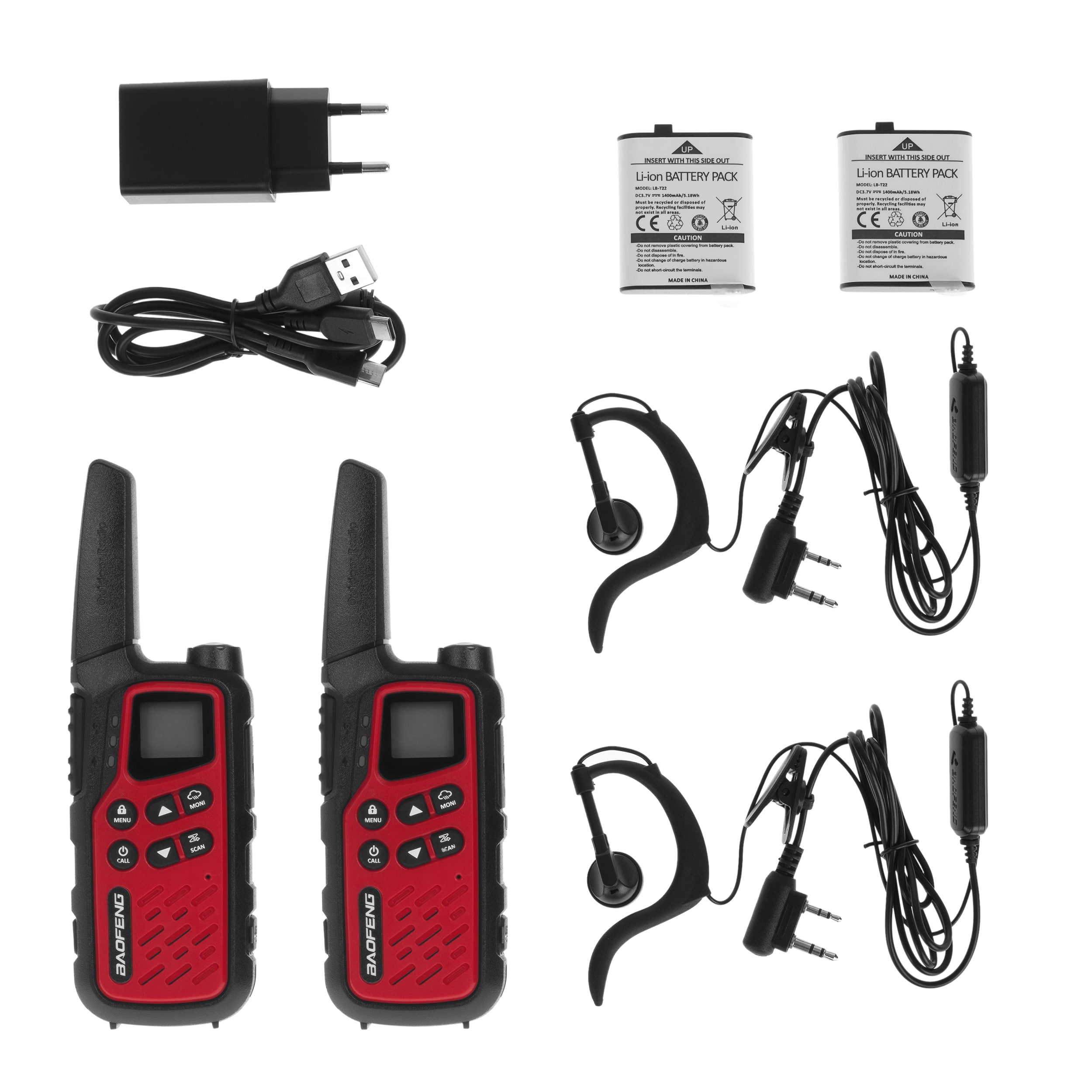Baofeng BF-25E PMR Radiopuhelin 2 kpl - Red