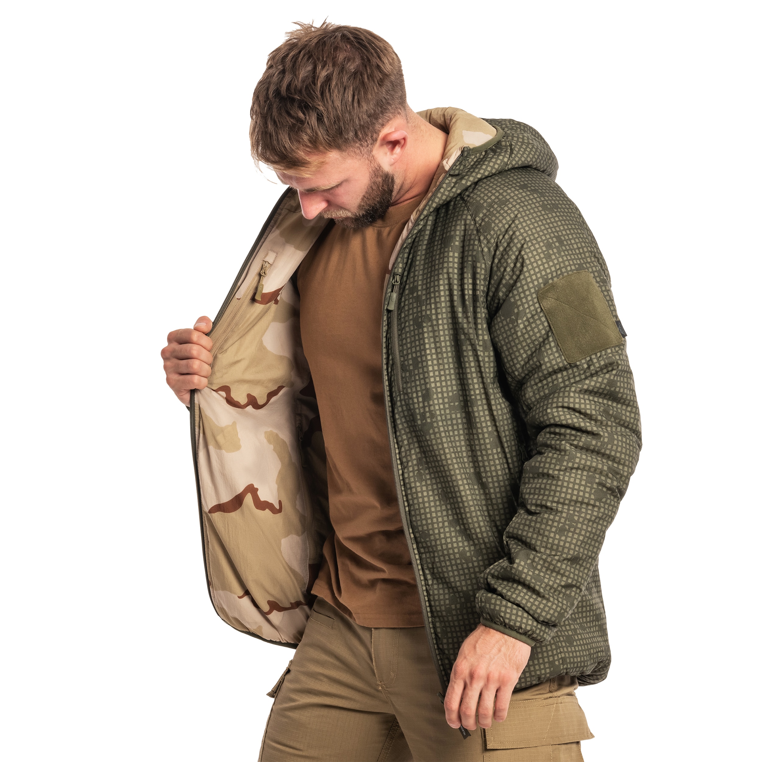 Helikon-Tex Wolfhound Hoodie Kaksipuolinen Takki - Desert Night Camo/US Desert