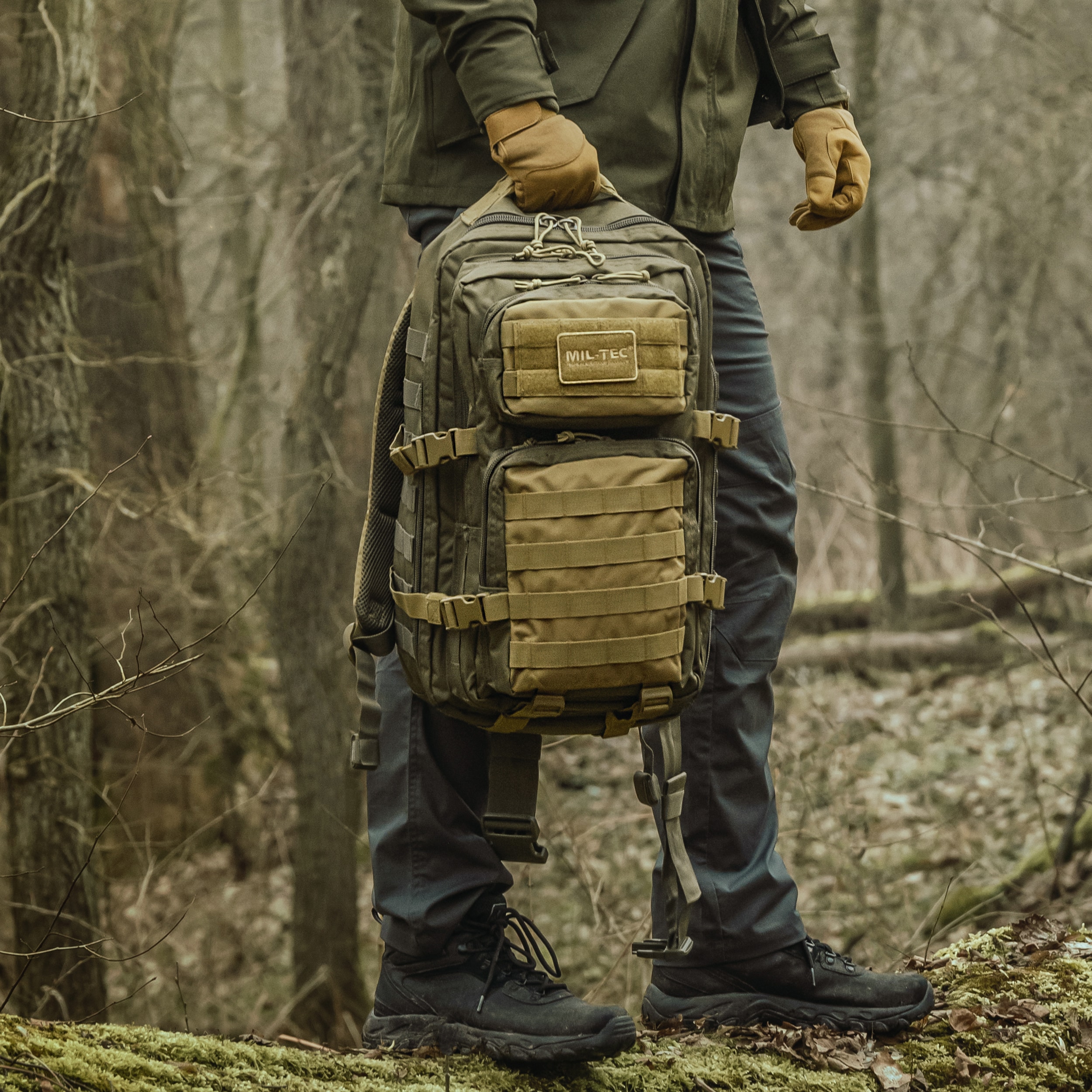 Mil-Tec Assault Pack Small 20 l Reppu - Ranger Green/Coyote