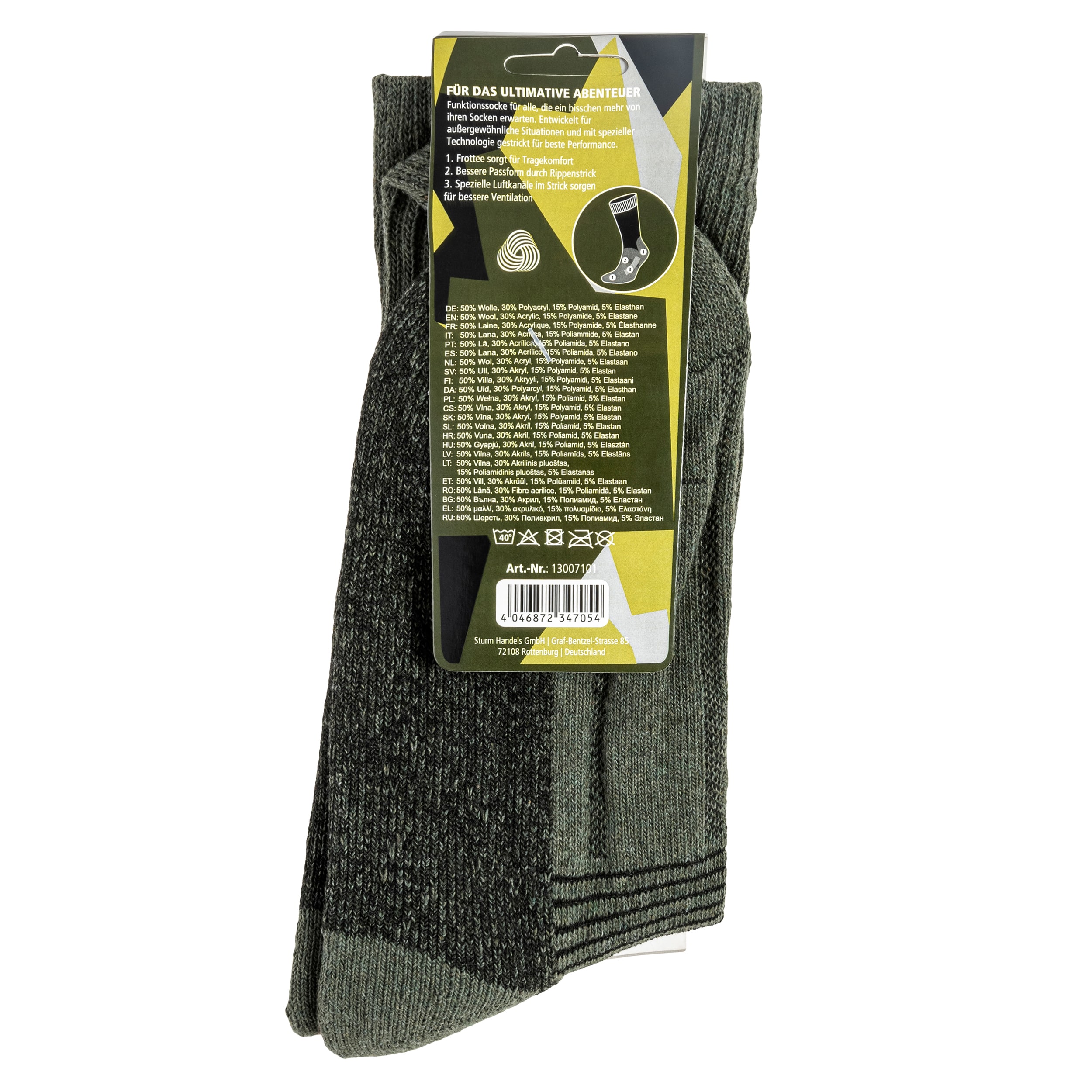 Mil-Tec Swedish Boot Socks sukat - Olive