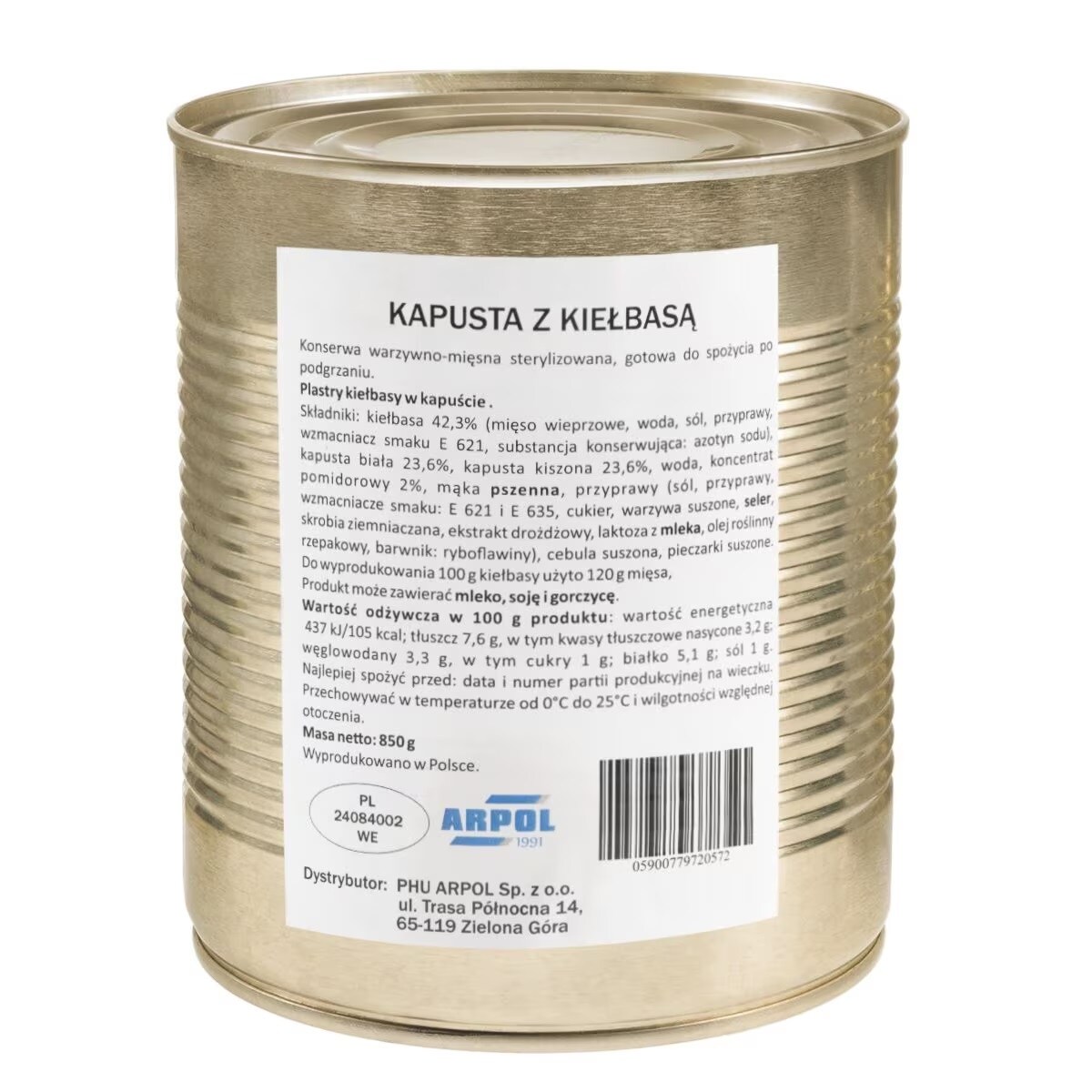 Chleb pytlowy 700 g ja kaali makkaralla Arpol 850 g - setti