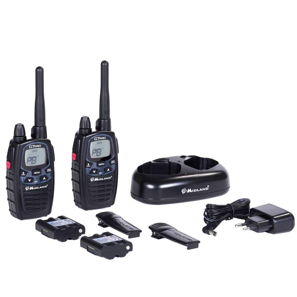 Midland G7 Pro PMR Radiopuhelin 2 kpl - Black