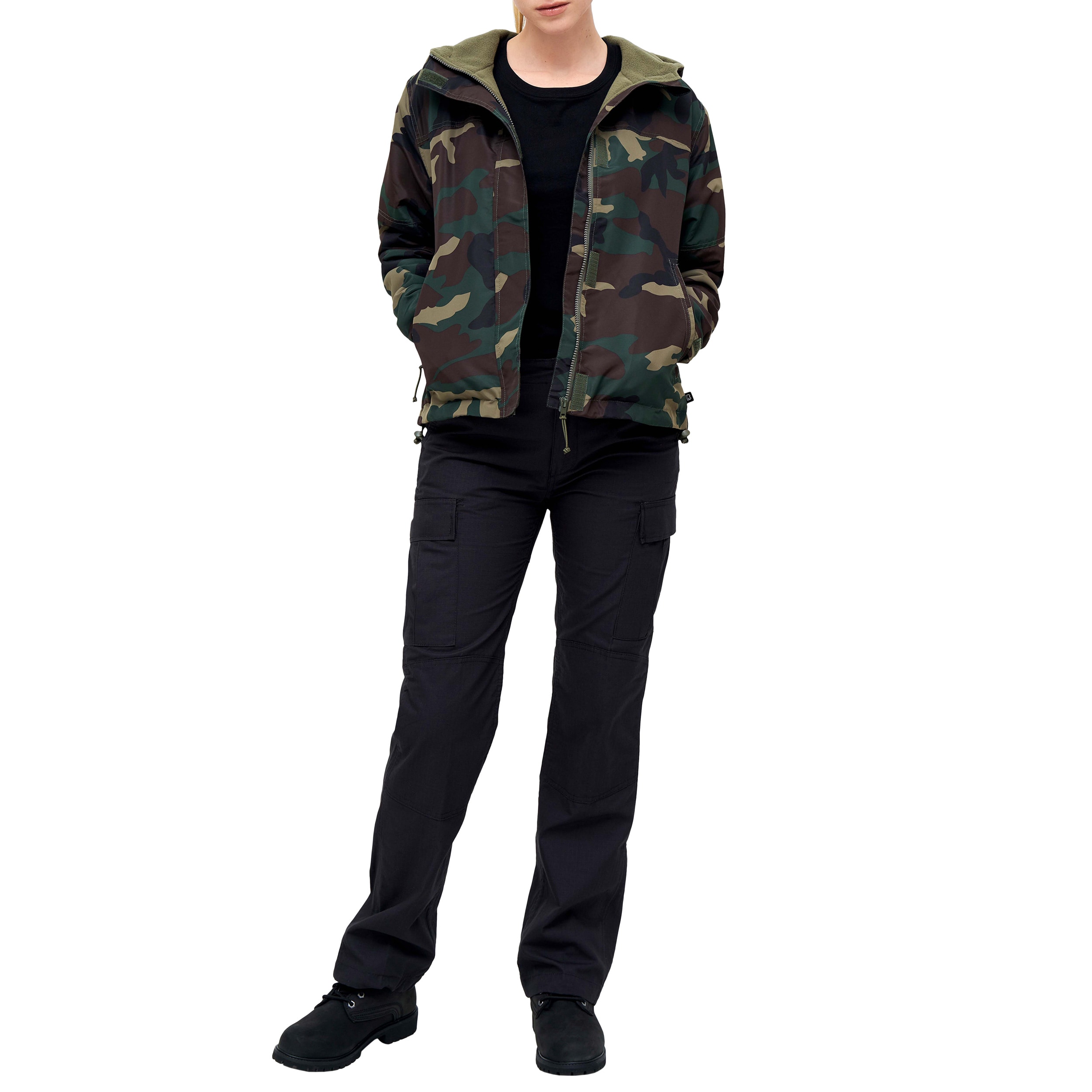 Brandit Windbreaker Frontzip Naisten Takki - Woodland