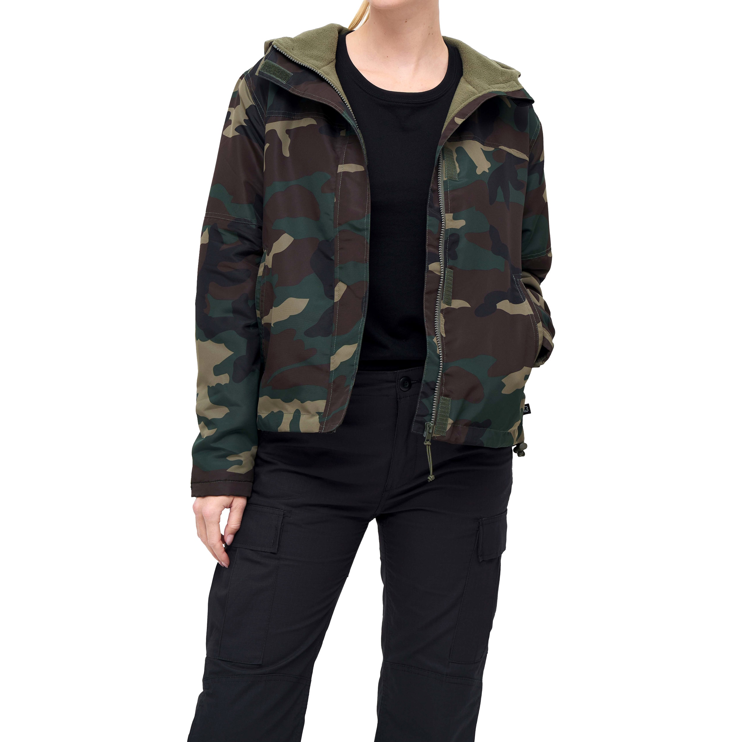Brandit Windbreaker Frontzip Naisten Takki - Woodland