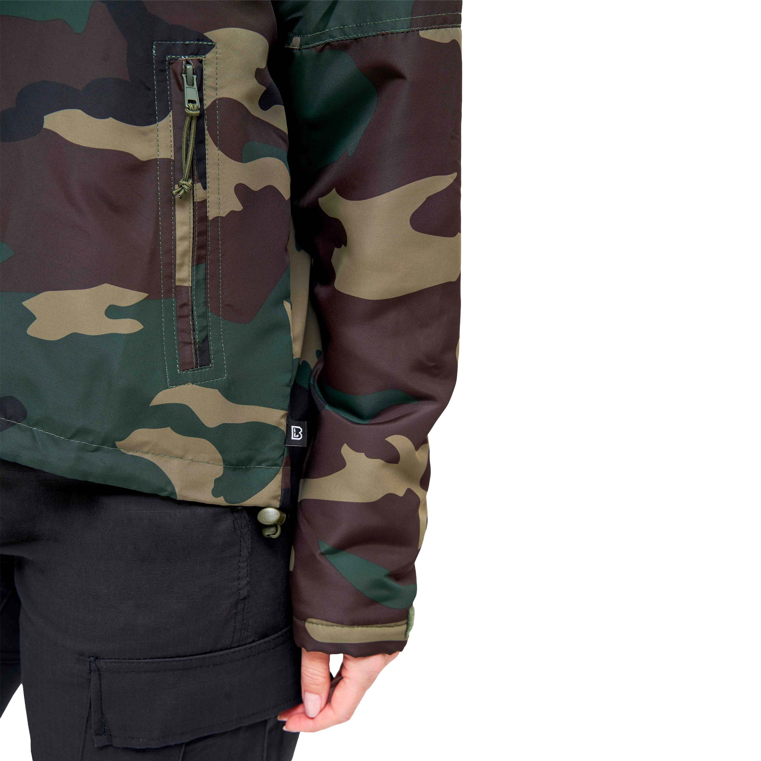 Brandit Windbreaker Frontzip Naisten Takki - Woodland