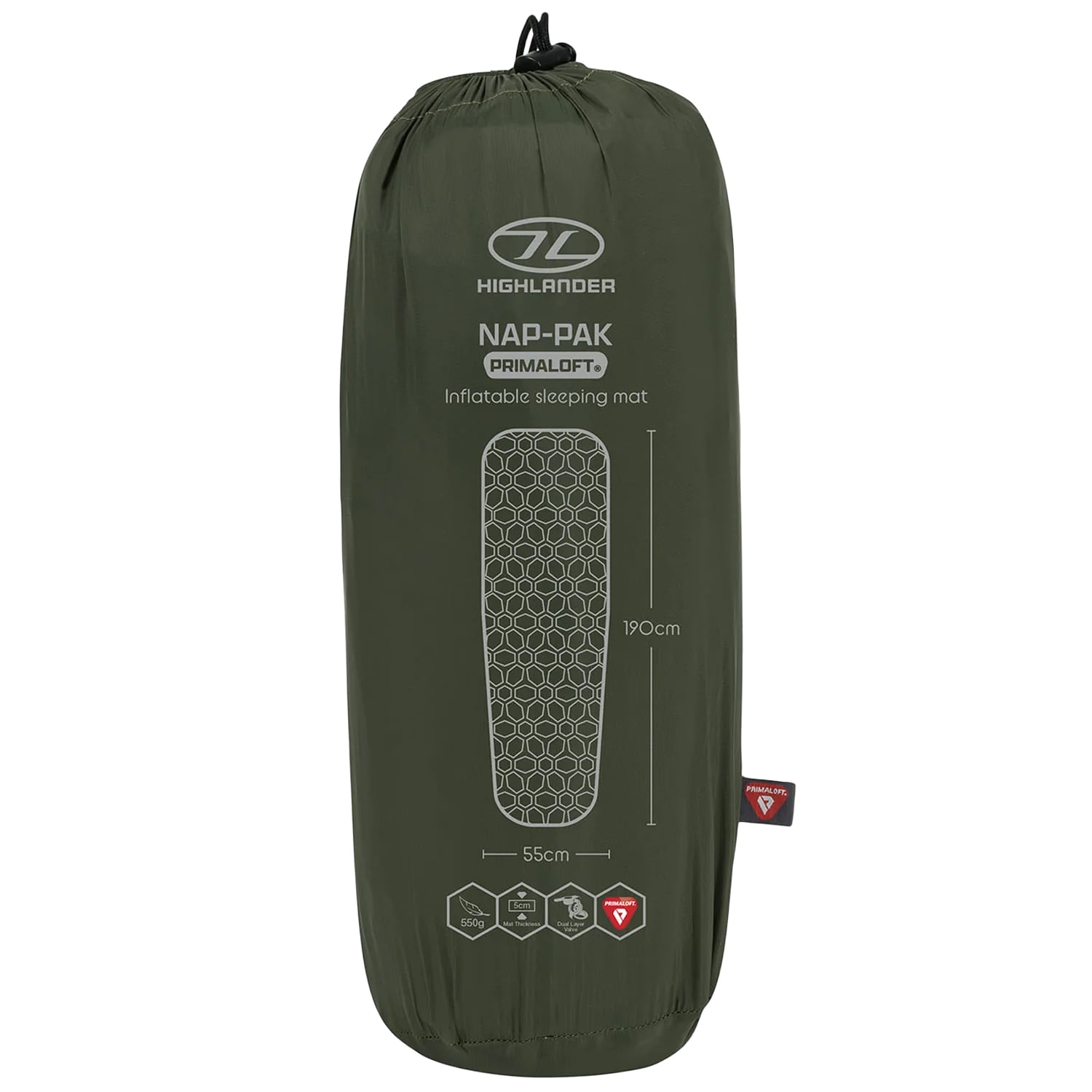 Highlander Outdoor Nap-Pak Primaloft Yhden Hengen Makuualusta - Olive