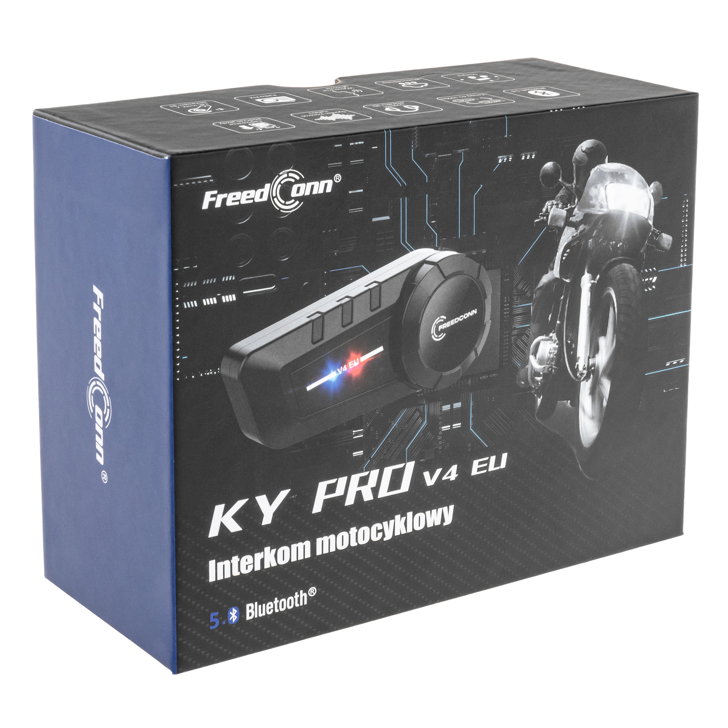 FreedConn KY-PRO V4 Single Moottoripyörä Intercom