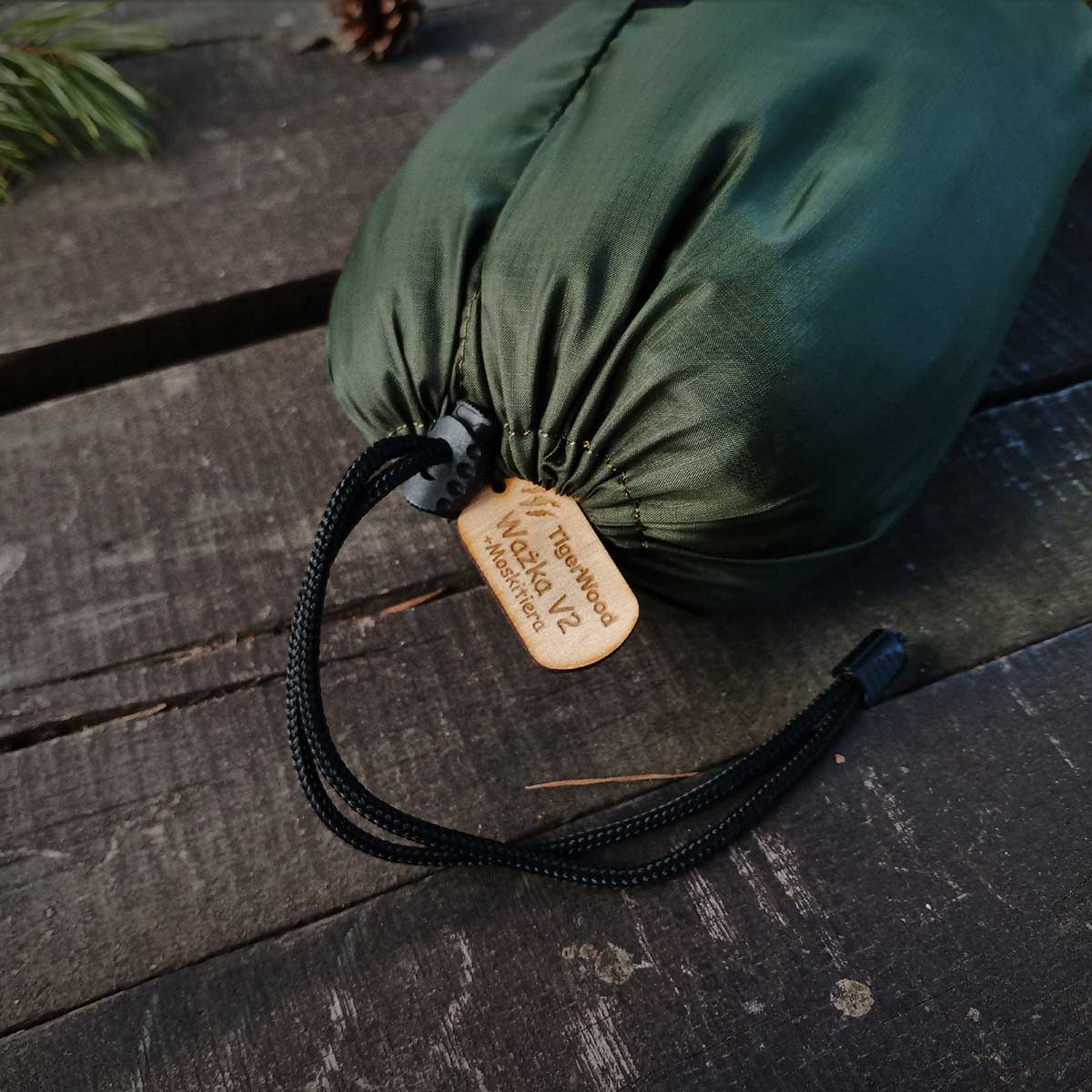 TigerWood Ważka V2 ultrakevyt riippumatto hyttysverkolla - Green