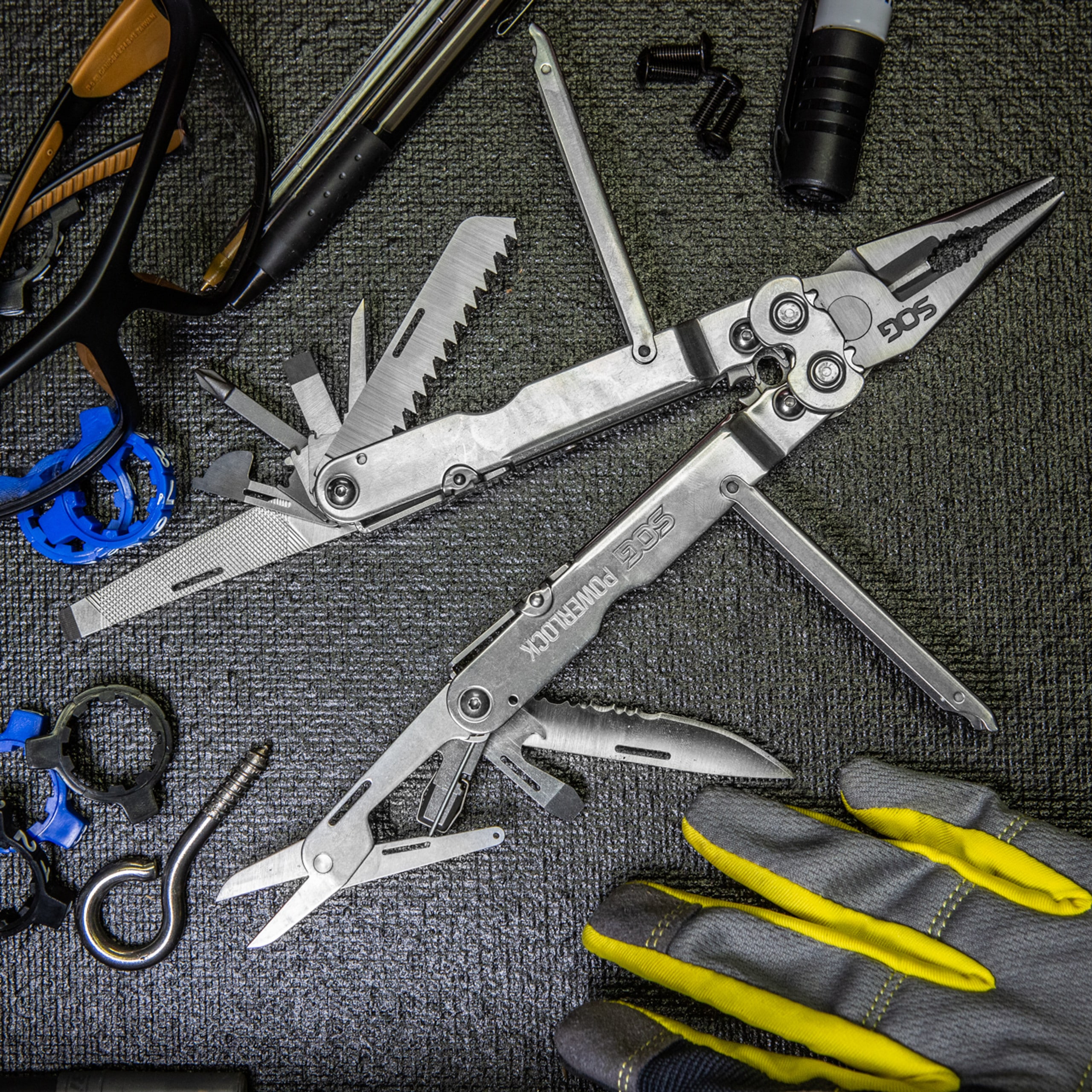 SOG PowerLock Scissors Monitoimityökalu - Satin