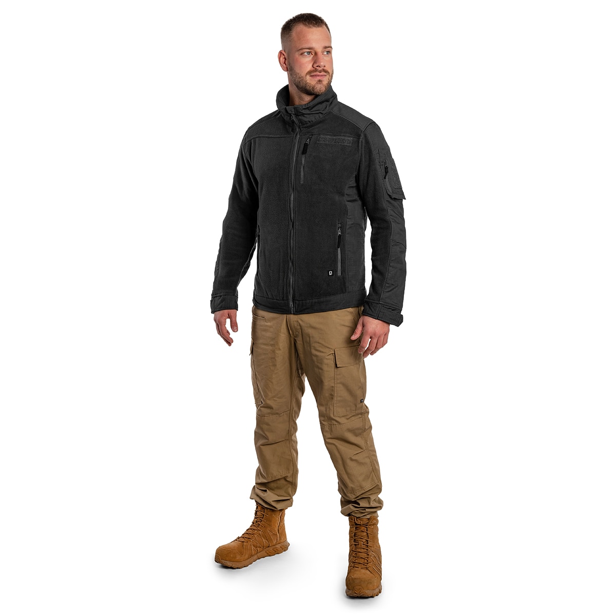 Brandit Fleecejacket Ripstop - Black Fleece-takki