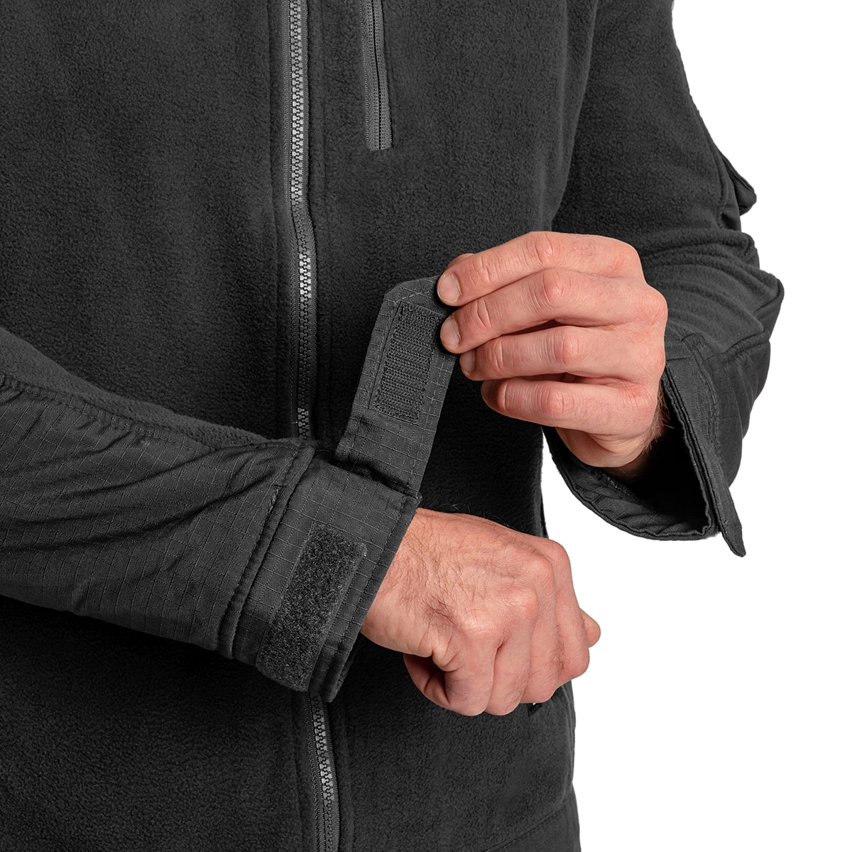 Brandit Fleecejacket Ripstop - Black Fleece-takki