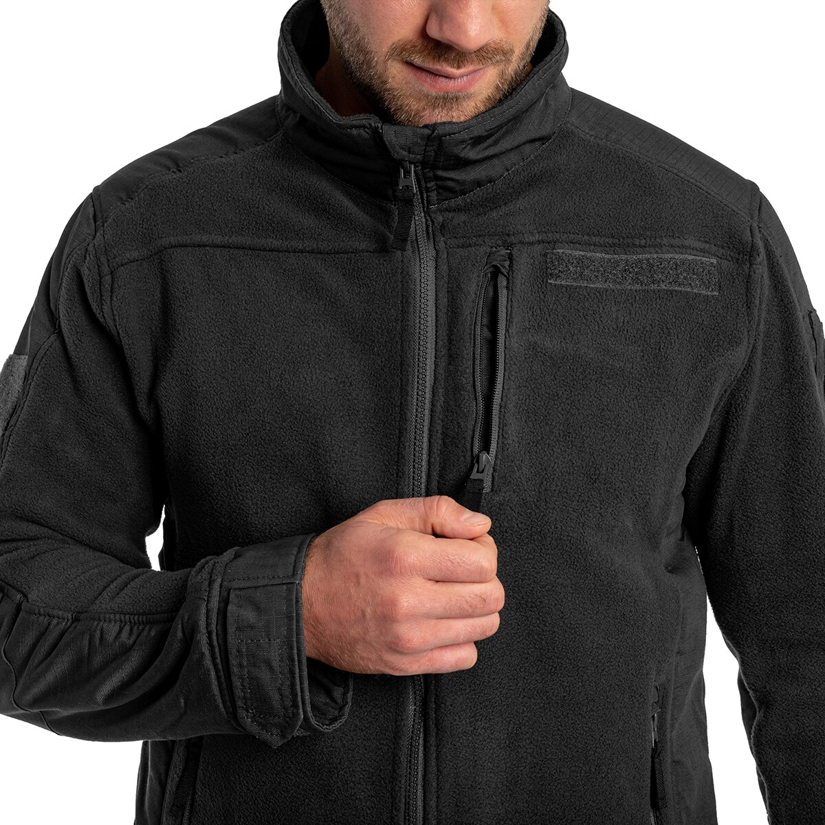 Brandit Fleecejacket Ripstop - Black Fleece-takki