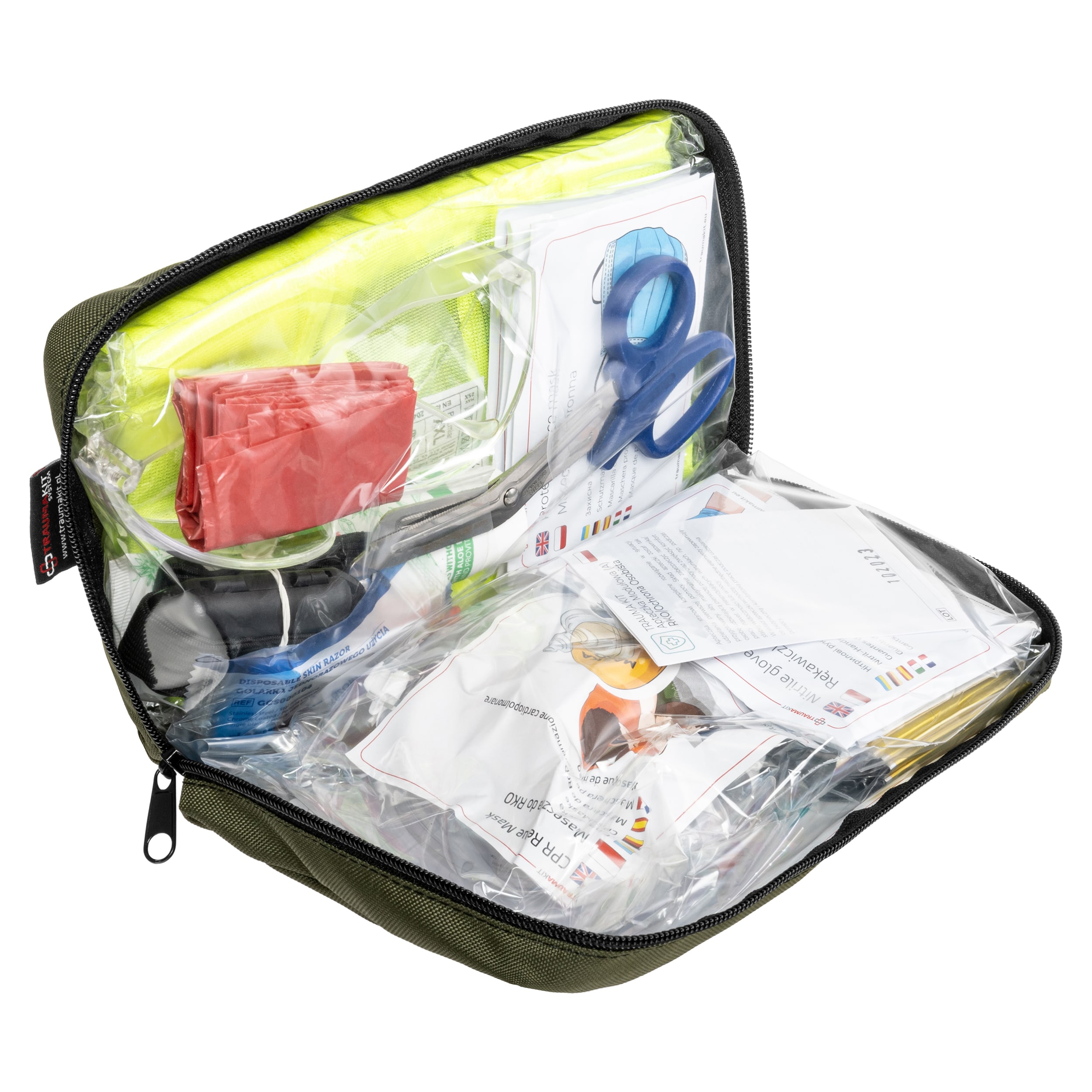 AedMax Trauma Kit A Moduulimallinen Ensiapulaukku RKO/Henkilösuojaus - Green