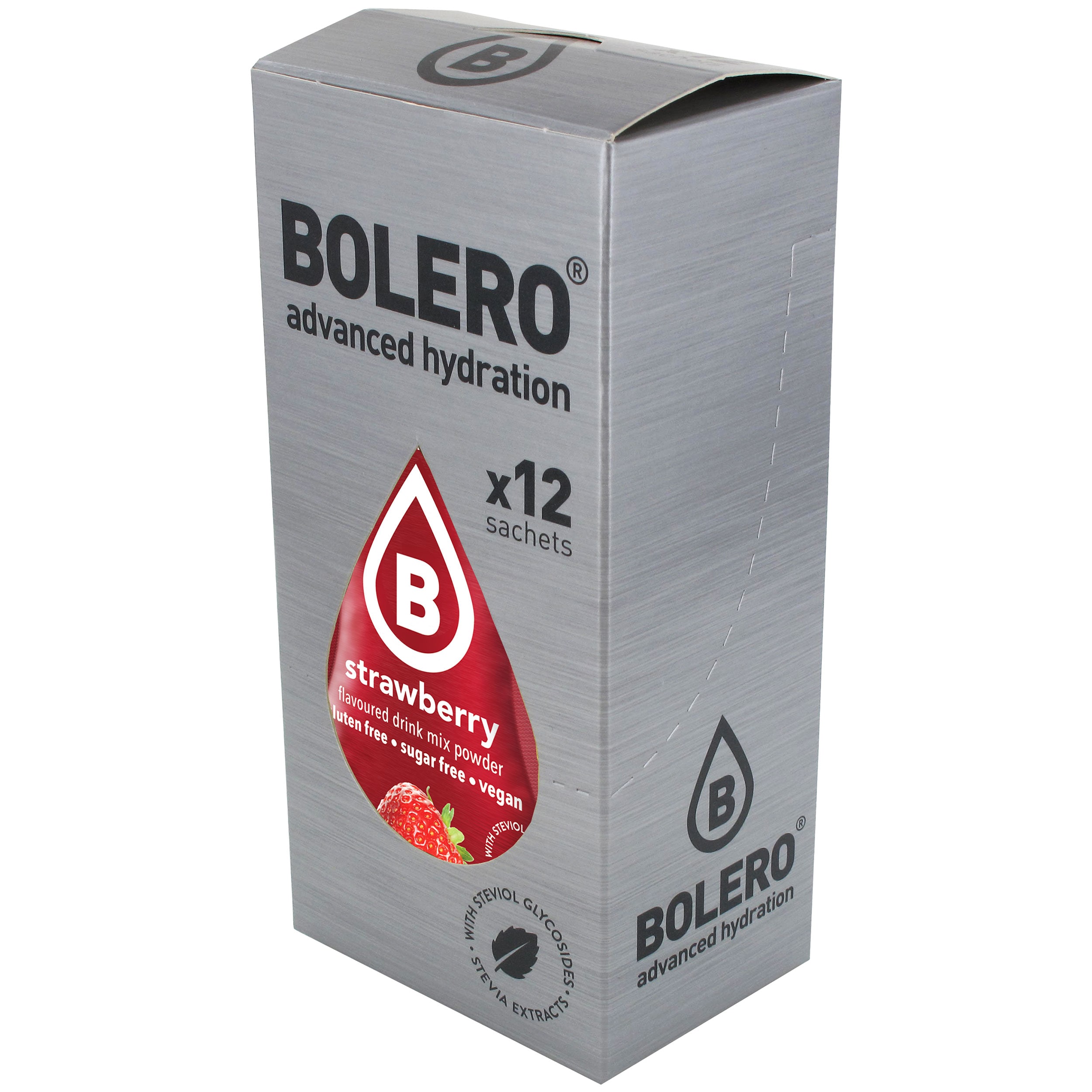 Bolero Strawberry -jauhejuoma stevioliglykosideilla 3 g - 12 kpl