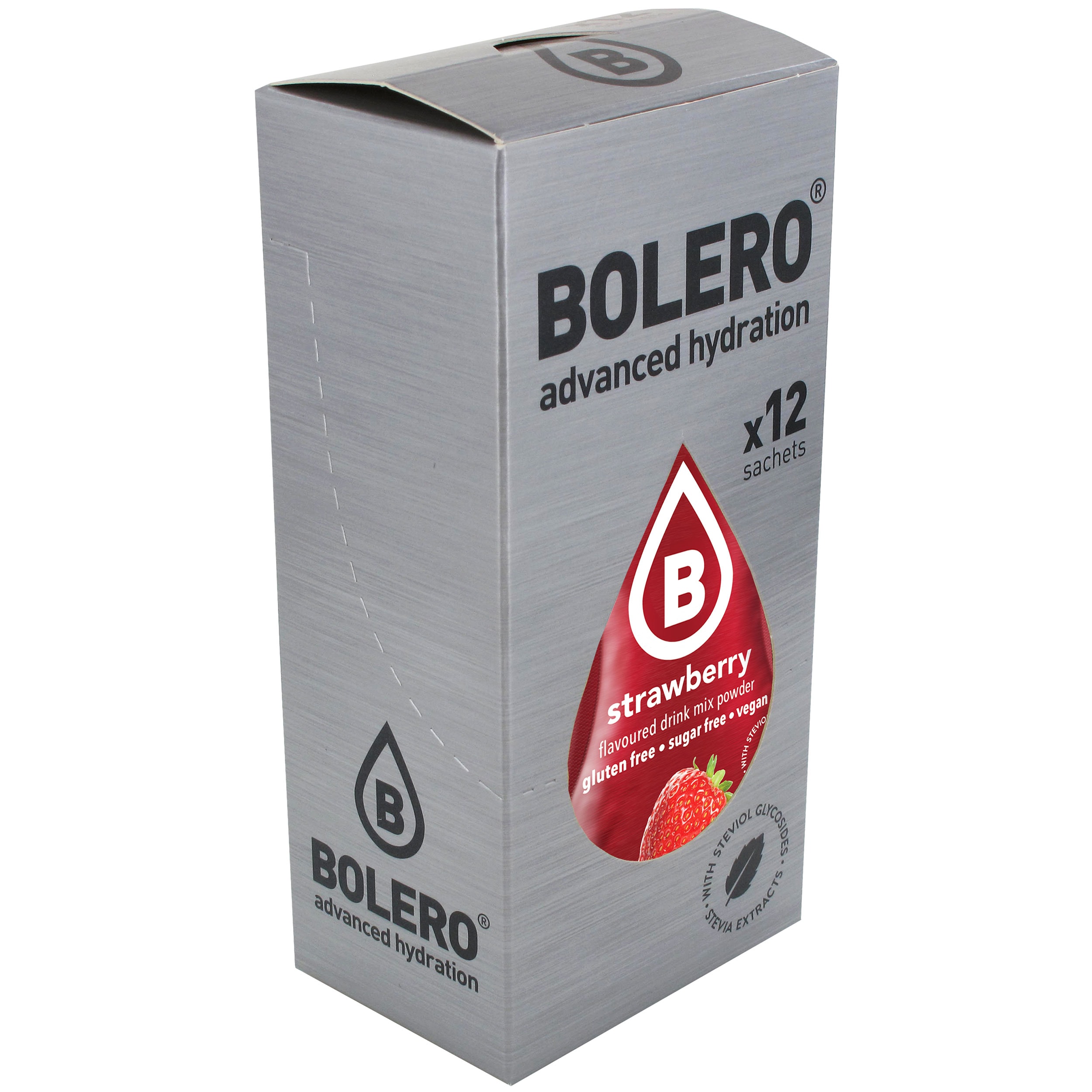 Bolero Strawberry -jauhejuoma stevioliglykosideilla 3 g - 12 kpl